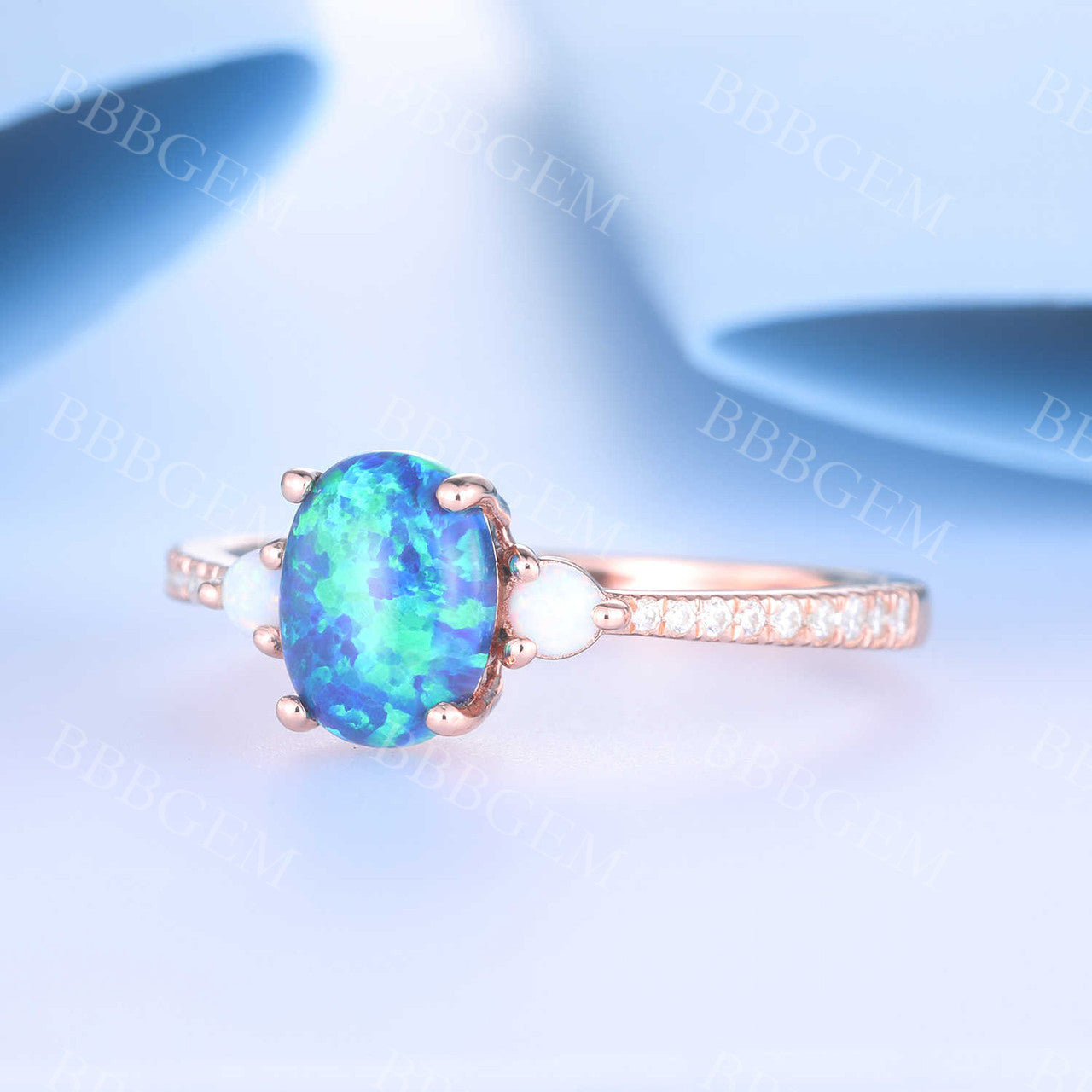 Black Opal Engagement Ring - 6x8mm Oval Diamond Wedding Ring with Birthstone | Perfect for Proposals, Anniversaries & Special Occasions