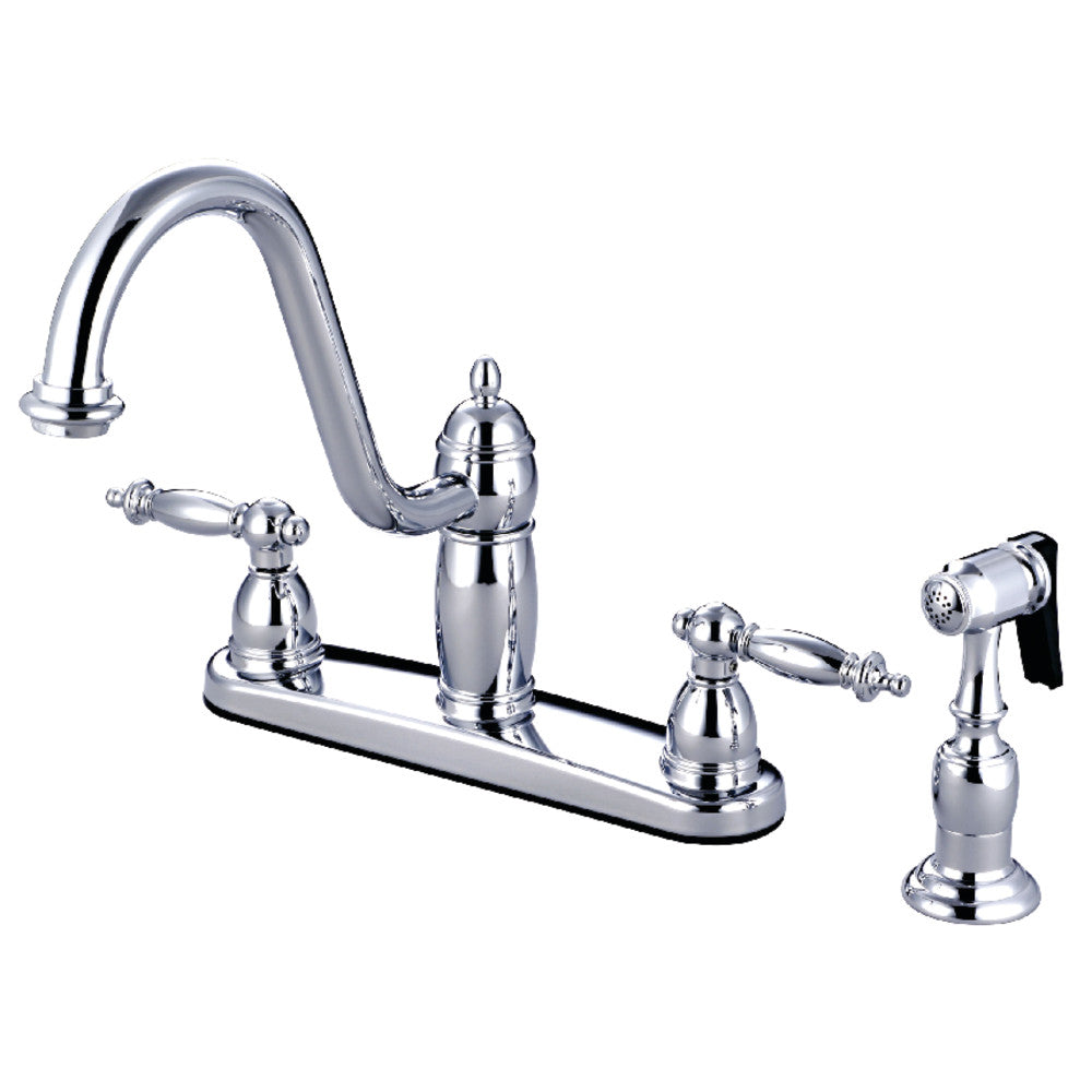 Kingston Brass KB7111TLBS Templeton Centerset Kitchen Faucet - High Arc Pull-Down Sprayer, Oil Rubbed Bronze Finish for Modern Farmhouse & Traditional Kitchens