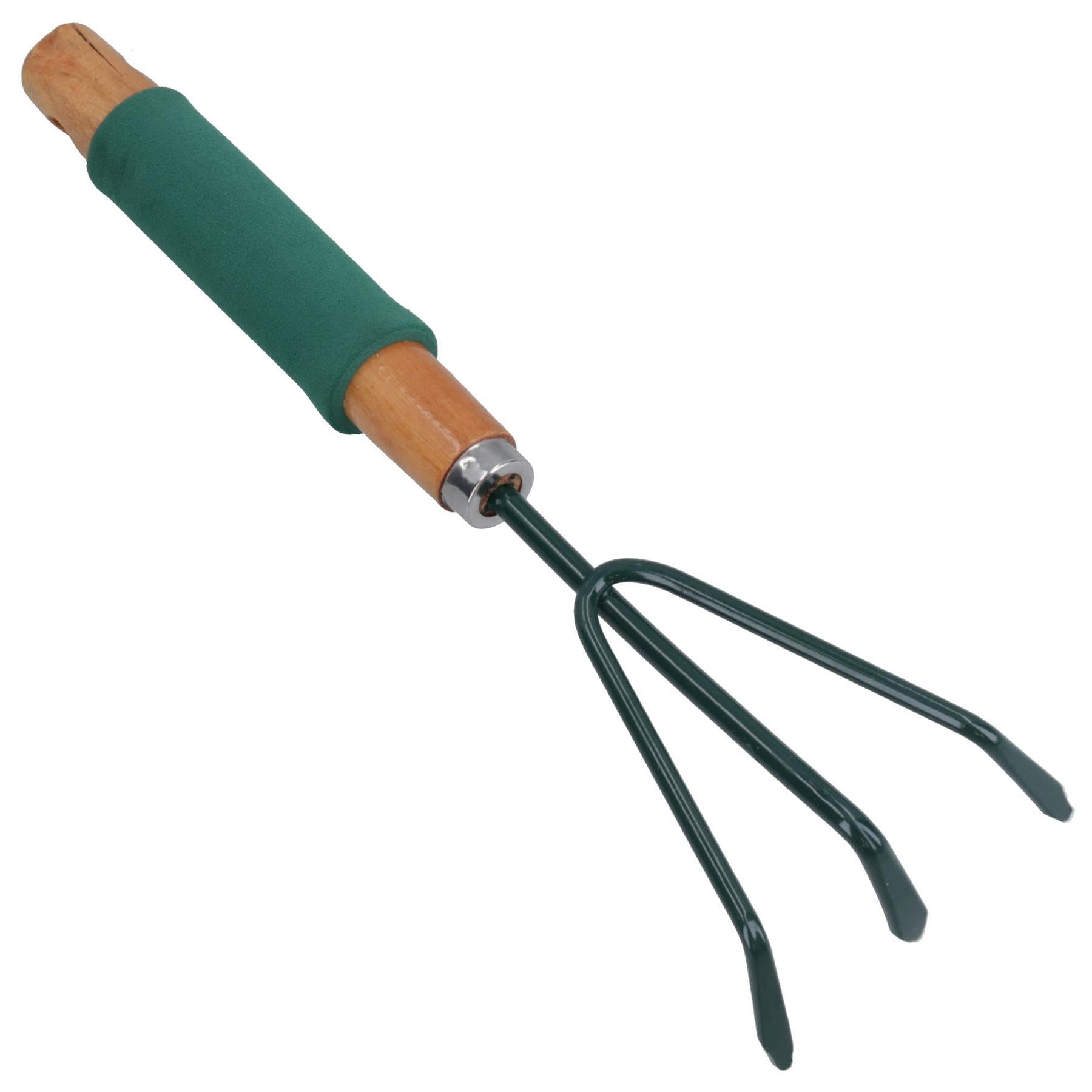 AB Tools 12.6-Inch Garden Hand Rake - Stainless Steel Shrub & Leaf Remover - Ergonomic Gardening Tool for Yard Work, Landscaping, and Lawn Care