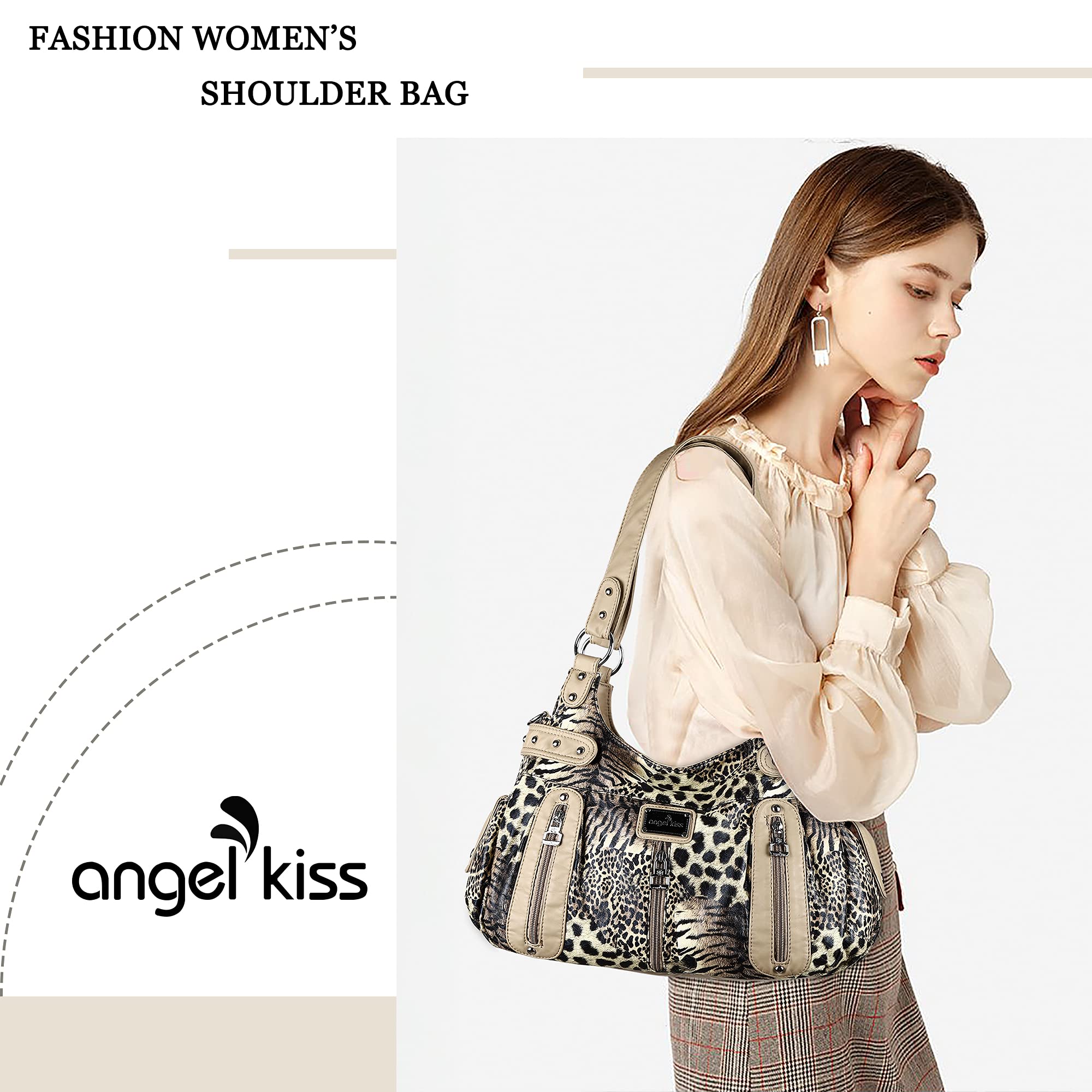 Angelkiss Women's Large Faux Leather Crossbody Hobo Satchel Shoulder Bag - Stylish Tote Purse for Work, Travel & Everyday Use