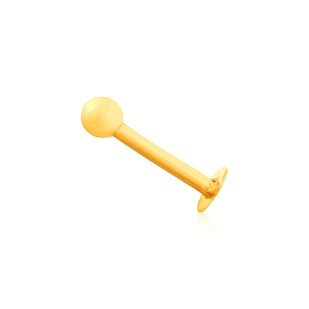 9ct Yellow Gold 3mm Ball Labret Stud - Dainty Lip Piercing Jewelry for Everyday Wear & Special Occasions