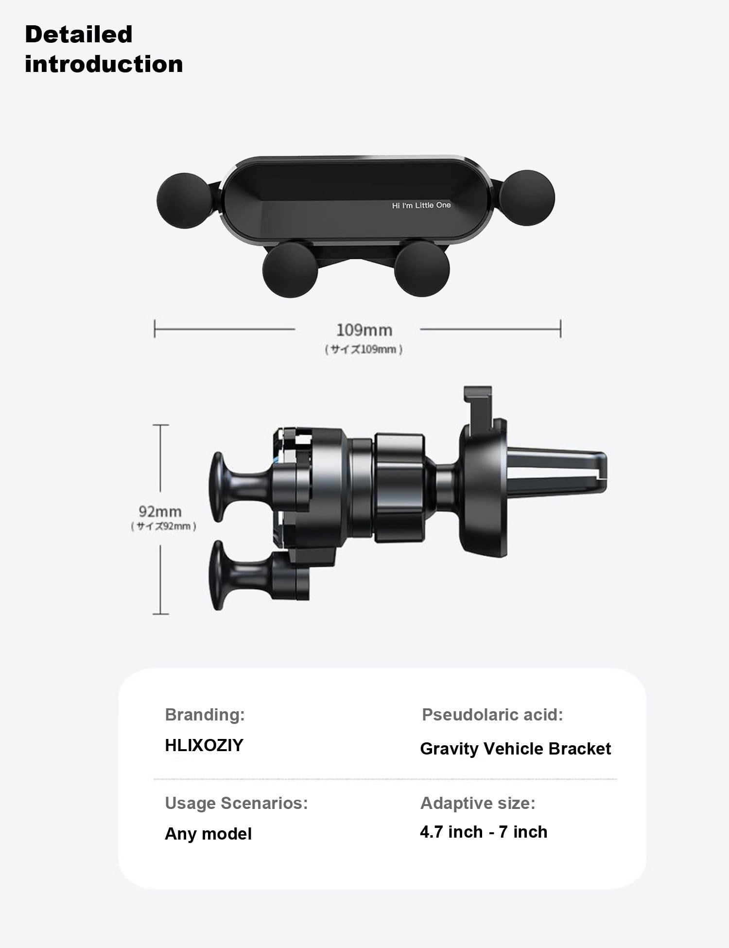 HLIXOZIY Universal Car Phone Holder - Vent Mount for Hands-Free Use, Compatible with iPhone & Android Smartphones - Perfect for Driving, GPS Navigation & Safe Commuting