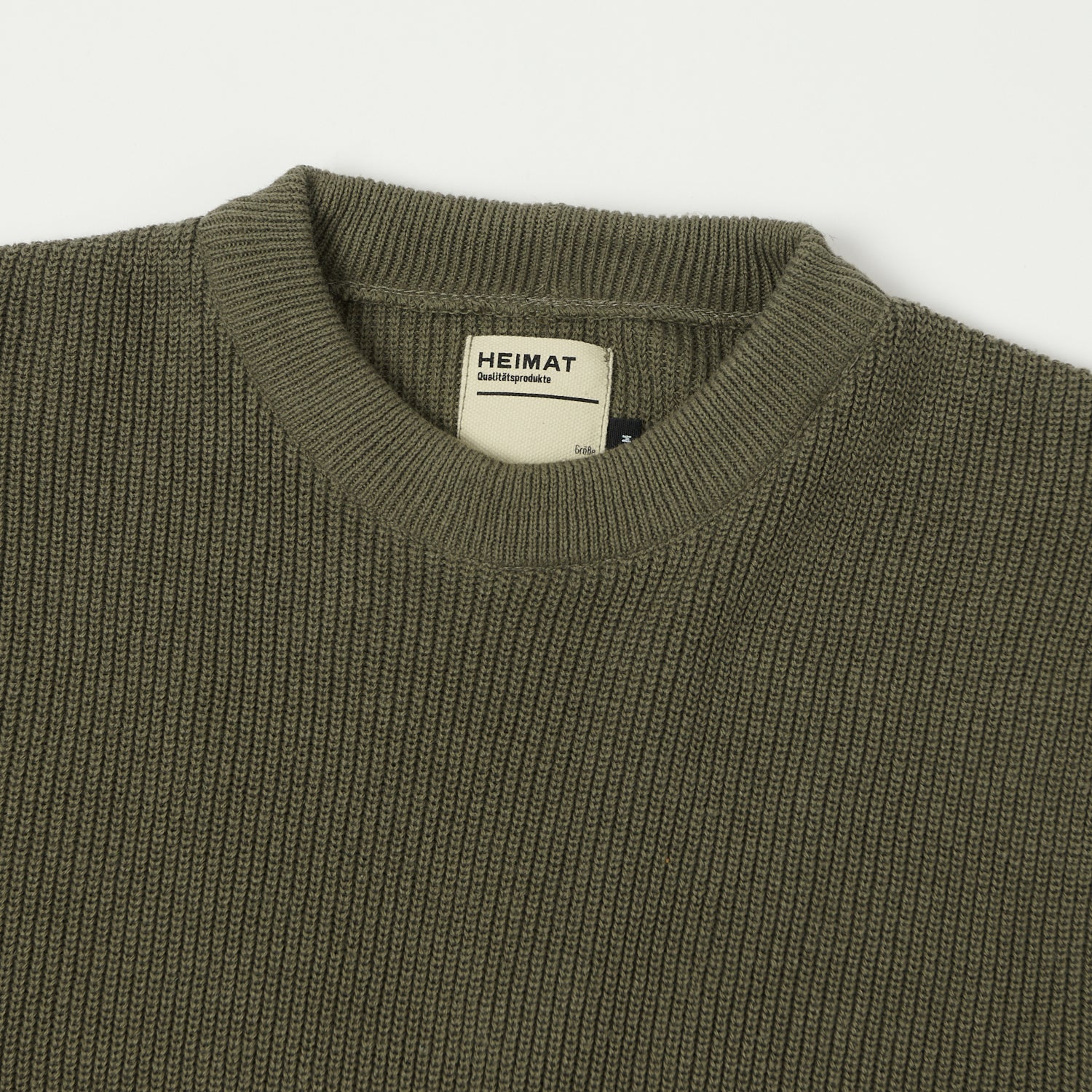Heimat 'Rundhals' Cotton Linen Crew Neck Sweater - Military Green | Casual Comfort Wear for Fall & Winter | Perfect for Office, Travel and Cozy Evenings