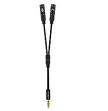 3.5mm Audio Y Splitter Adapter - Dual Mic & Headphone Jack Extension Cable for Gaming PC, PS5, PS4, Xbox Series X/S, Laptop, Tablet & Mobile Devices - Perfect for Streaming, Online Gaming & Conference Calls