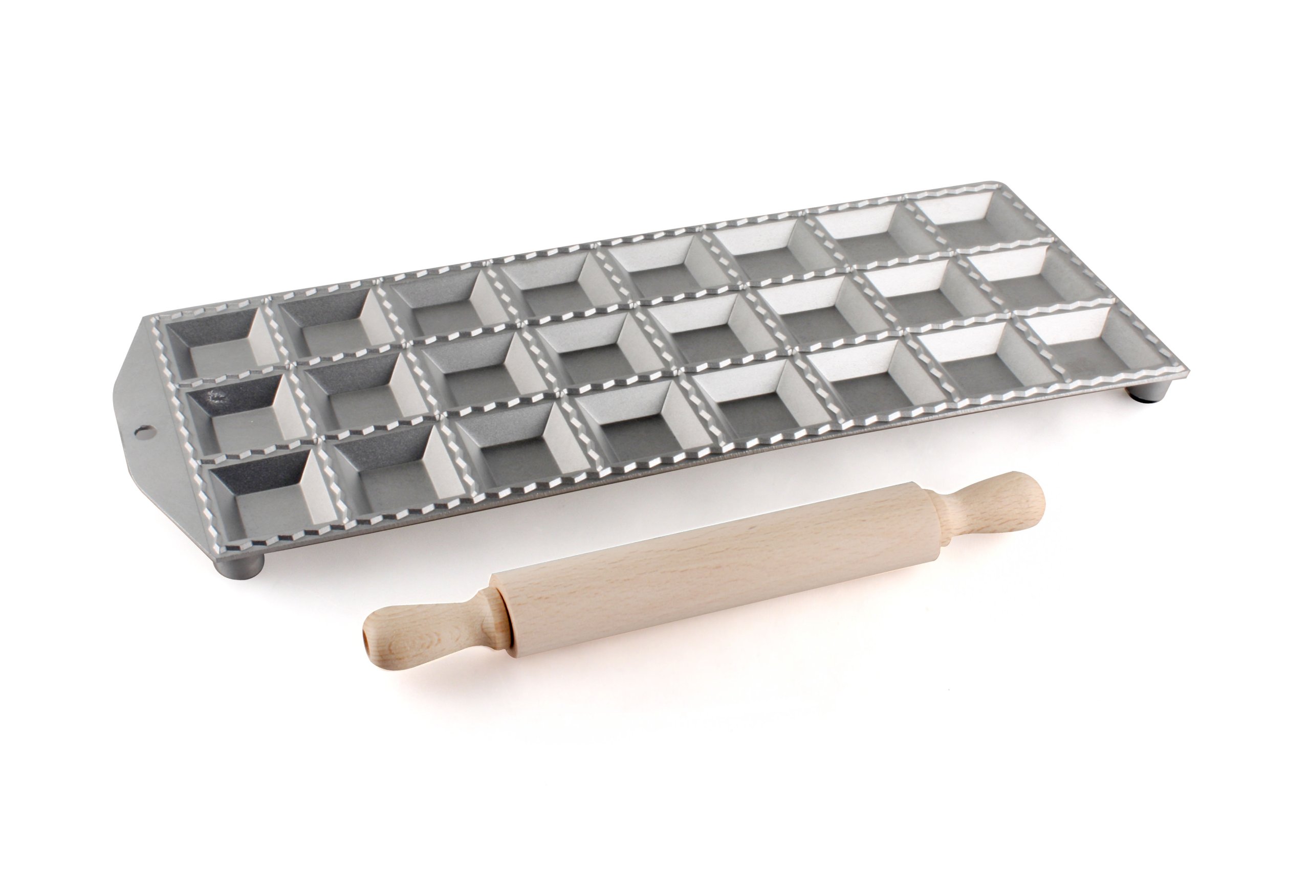 Paderno World Cuisine 24-Piece Ravioli Maker Set with Rolling Pin - Stainless Steel Pasta Dough Press & Cutter - Perfect for Homemade Italian Pasta, Dumplings, Pierogi - Ideal for Home Chefs & Italian Cooking Enthusiasts