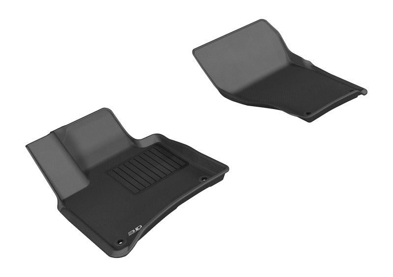 3D MAXpider Custom Fit All-Weather Floor Mats for 2011-2018 Porsche Cayenne & Volkswagen Touareg - Kagu Series 1st Row Black Car Mats | Perfect for Winter Snow, Mud & Rain Protection