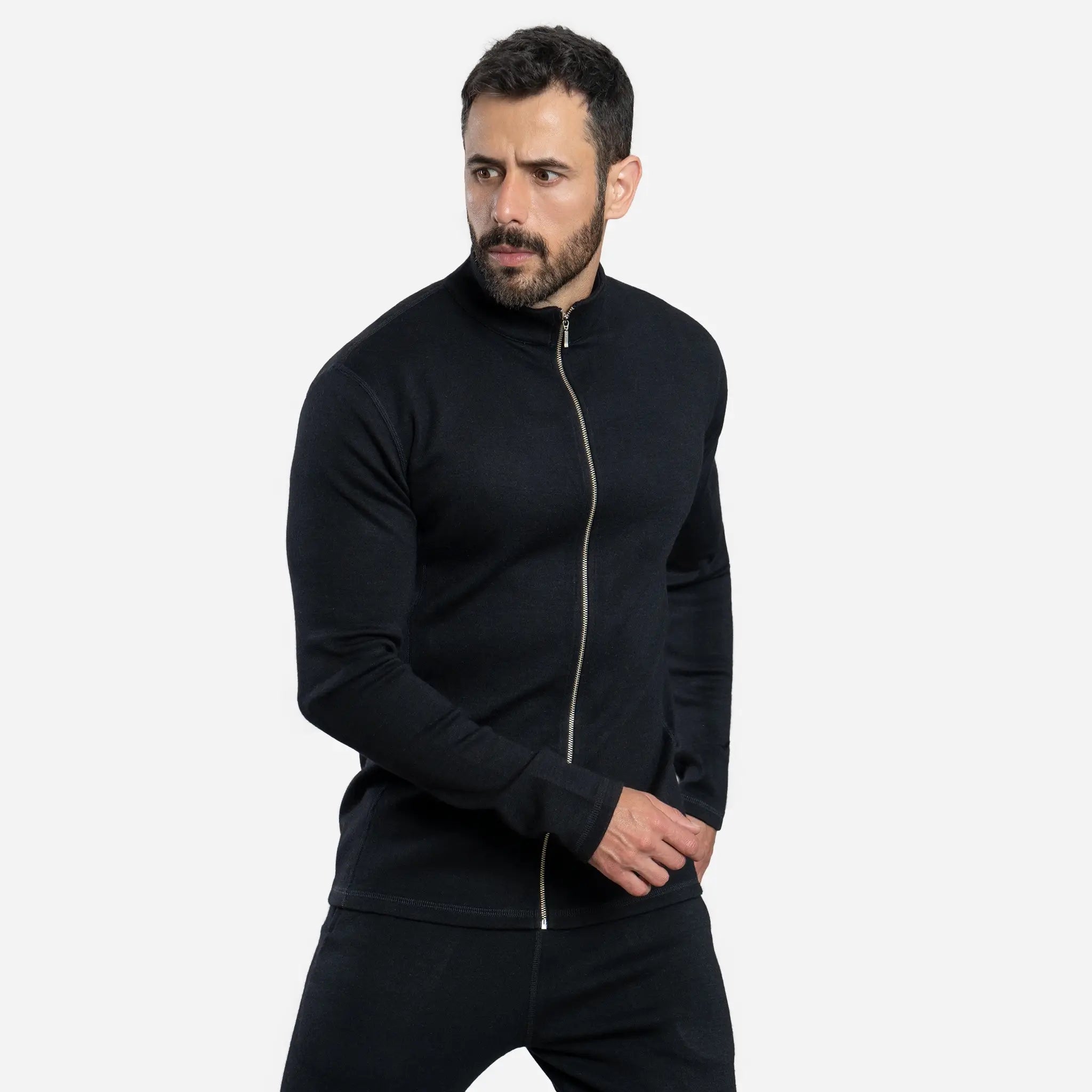 Men's Alpaca Wool Jacket - 420 Midweight Full Zip Fleece for Outdoor Hiking & Winter Travel | Warm & Durable Cold Weather Coat