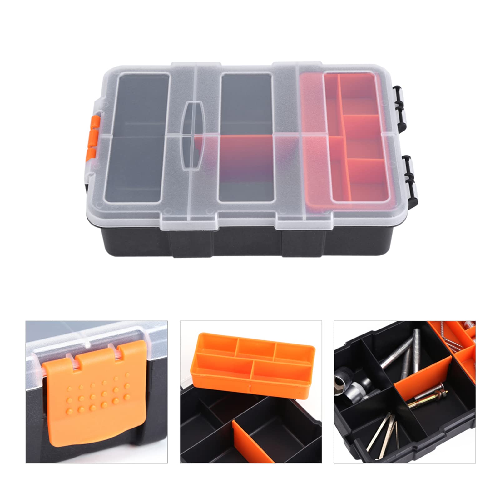Alvinlite 9 Compartment Plastic Tool Box Organizer - Heavy Duty Storage Case for Screws, Nuts, Bolts, Hardware & Fishing Tackle | Perfect for Workshop, Garage & DIY Projects