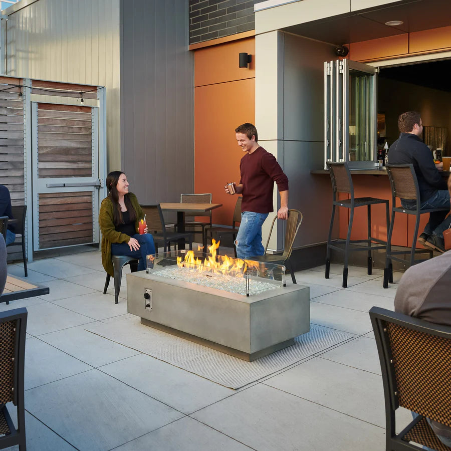 Outdoor Greatroom Cove Linear Gas Fire Pit Table - Modern Patio Heater for Backyard, Deck, and Poolside Gatherings