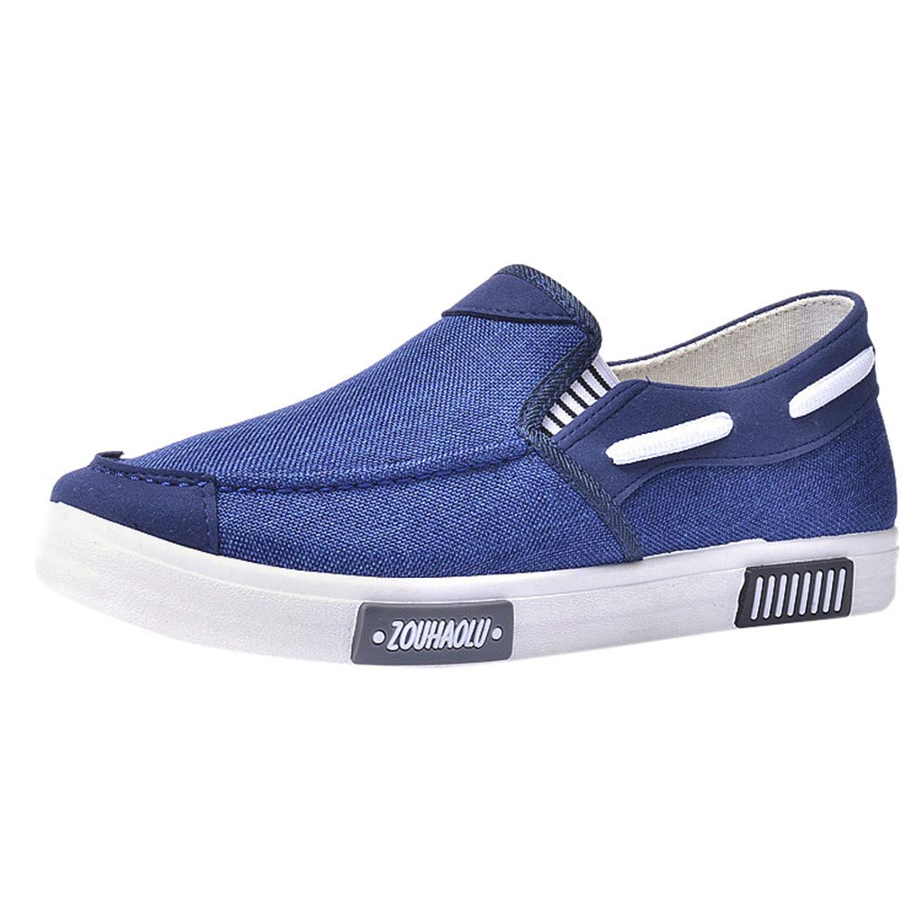 Men's Breathable Comfortable Canvas Casual Flat Shoes - Lightweight & Soft for Everyday Wear - Size 9.5 | Perfect for Walking, Travel & Outdoor Activities