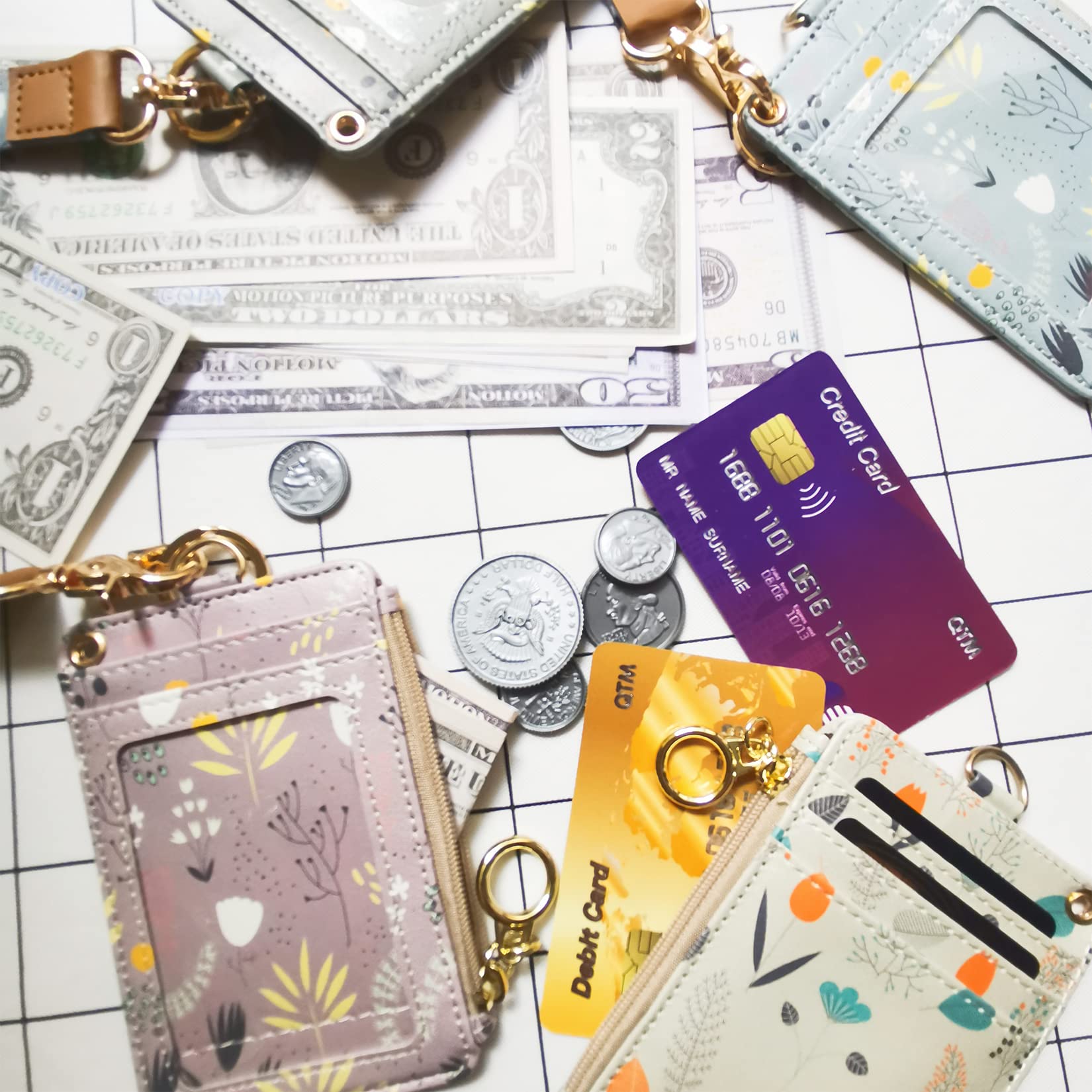 Fashion Women's Zipper Lanyard Wallet for ID Badges - Office & Travel Use