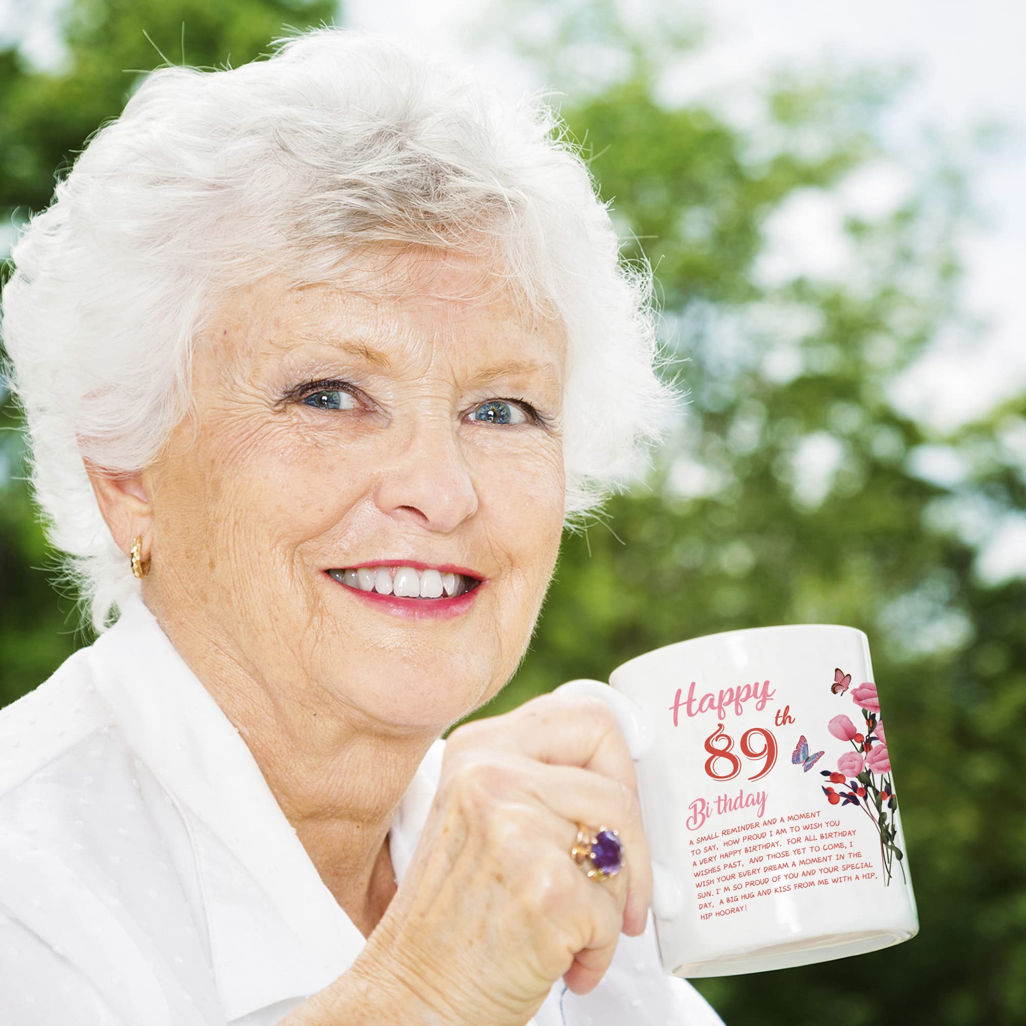89th Birthday Gifts for Women - Funny 89th Birthday Coffee Mug for Grandma, Mom, Friend, Sister, Aunt & Coworker - 11oz Ceramic Tea Cup - Perfect for Celebrations, Retirement Parties & Daily Coffee Time