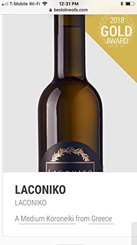 Laconiko Ultra Premium 100% Extra Virgin Olive Oil - Cold Pressed Greek Koroneiki Variety | 2024 NYIOOC Gold Medal Winner | 12-Pack (12.7oz Bottles) | Perfect for Cooking, Salad Dressings & Gourmet Recipes