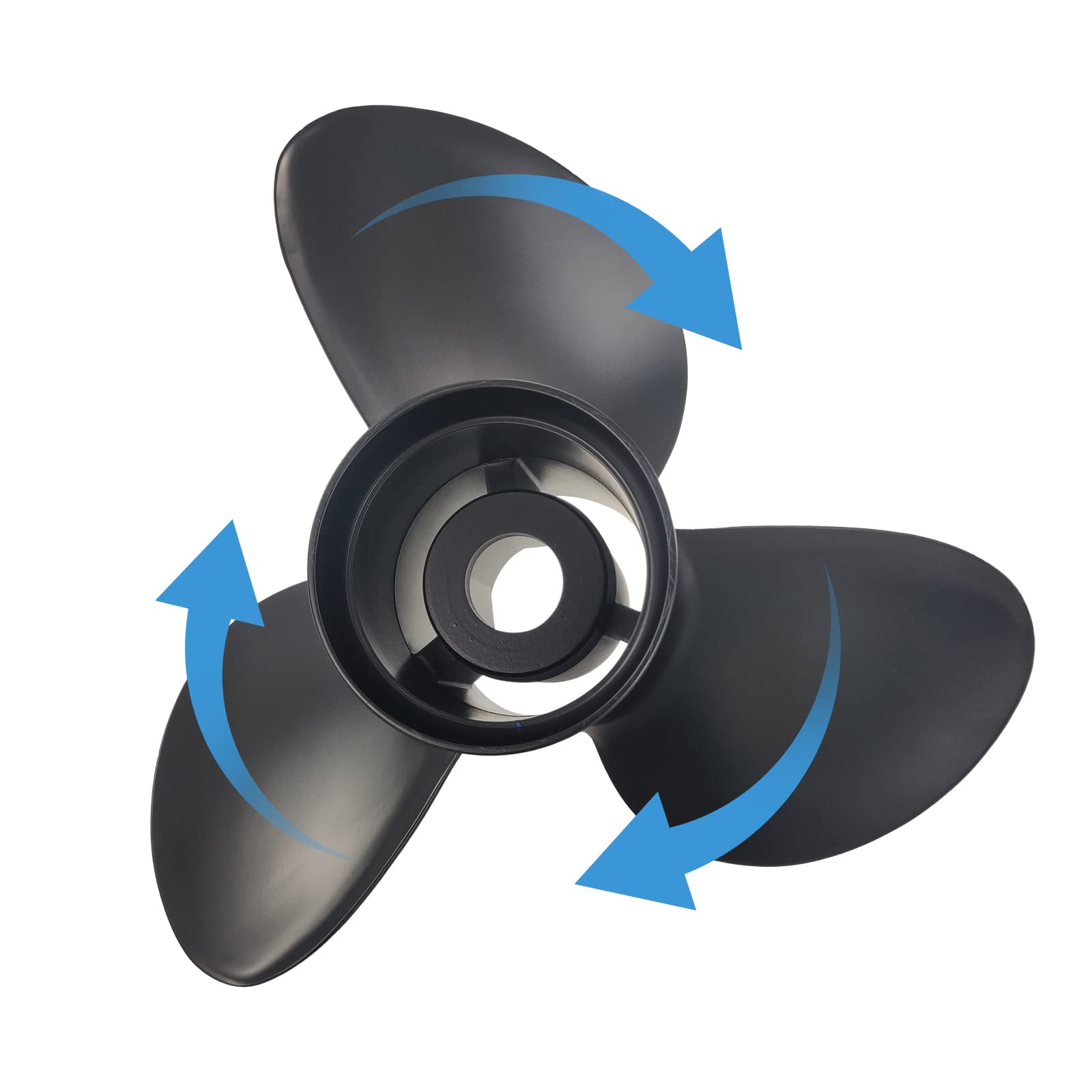 Jetman 3-Blade Aluminum Boat Propeller - 15 Spline RH for Mercury Outboard Engines 50HP to 140HP (50HP/70HP/90HP/115HP/125HP/140HP) - Perfect for Fishing, Watersports & Recreational Boating