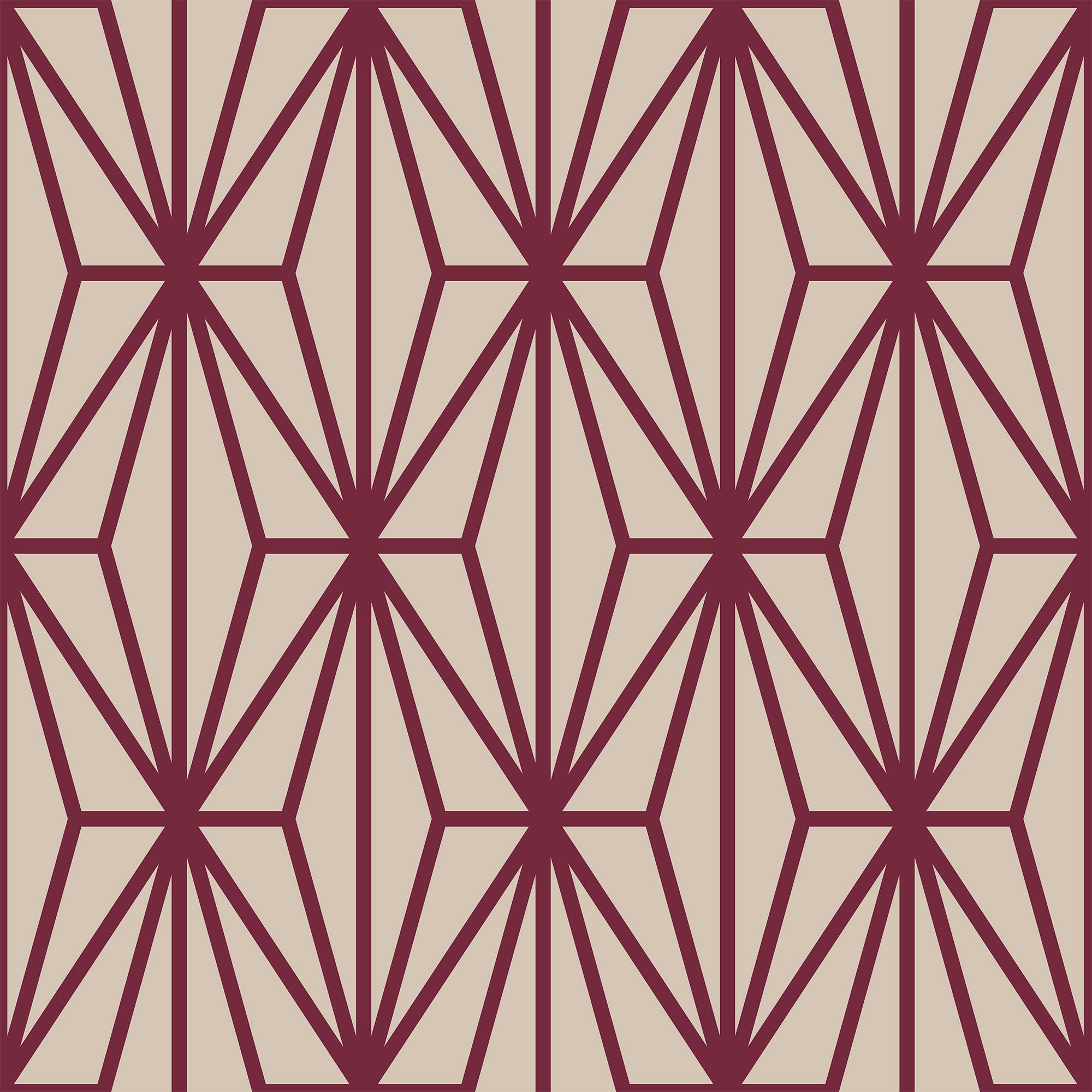 Violet and Beige Diamond Geometric Peel and Stick Removable Wallpaper - Self-Adhesive Decorative Wall Covering for Bedroom, Living Room, Nursery, and Office Decor