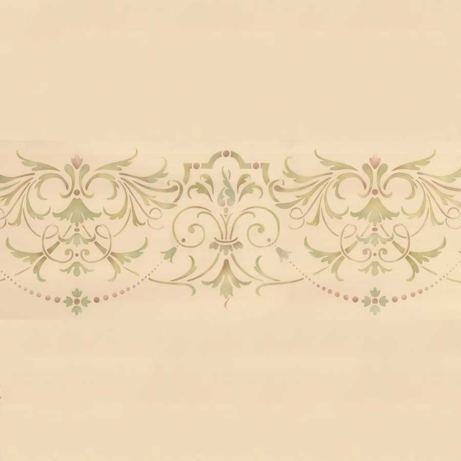 Hampton Frieze Ceiling Stencil - Decorative Wall Painting Template for DIY Home Decor, Wall Art, and Interior Design Projects - Perfect for Living Rooms, Bedrooms, and Nursery Accent Walls
