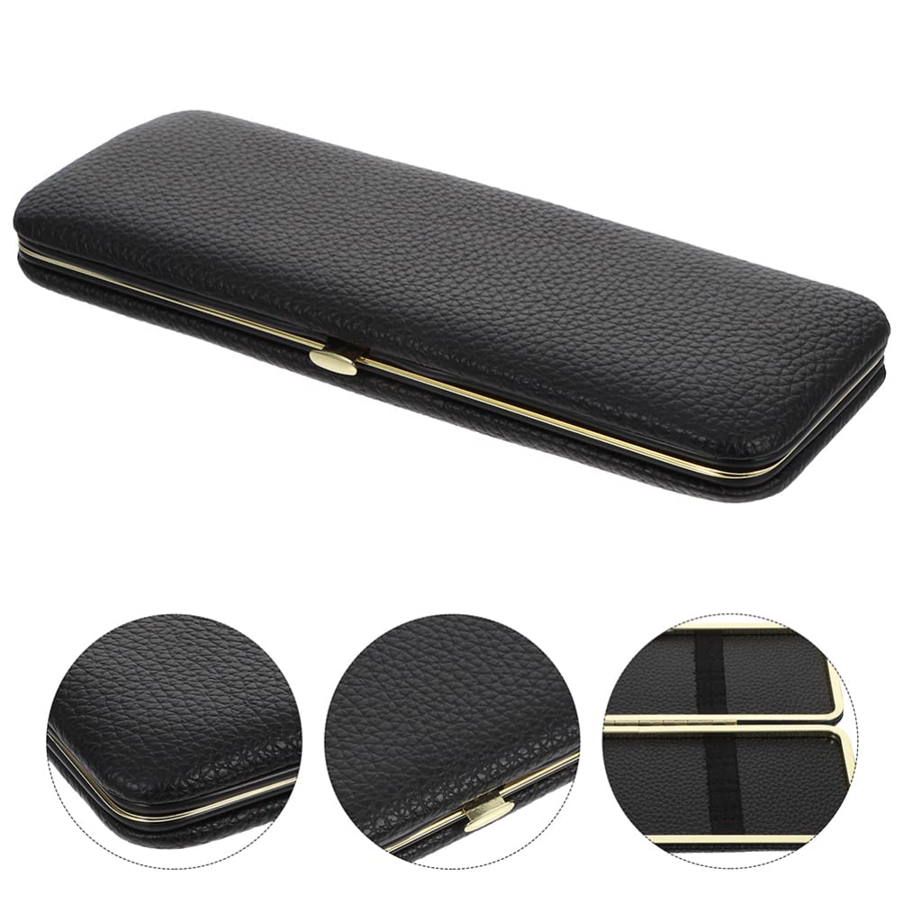 FOMIYES 2-Pack PU Leather Magnetic Eyelash Tweezers Case - Empty Storage Bag for Lash Extension Tools, Professional Makeup Organizer for Salon & Travel Use