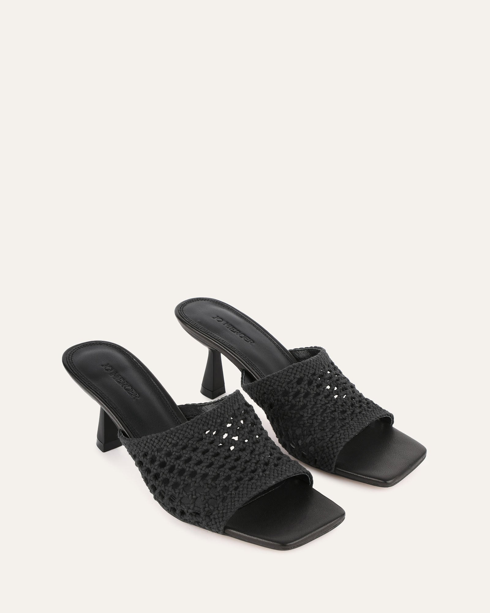 JORDYN Women's Mid Heel Sandals - Comfortable Black Textile Summer Dress Sandals for Weddings, Parties & Beach Vacations