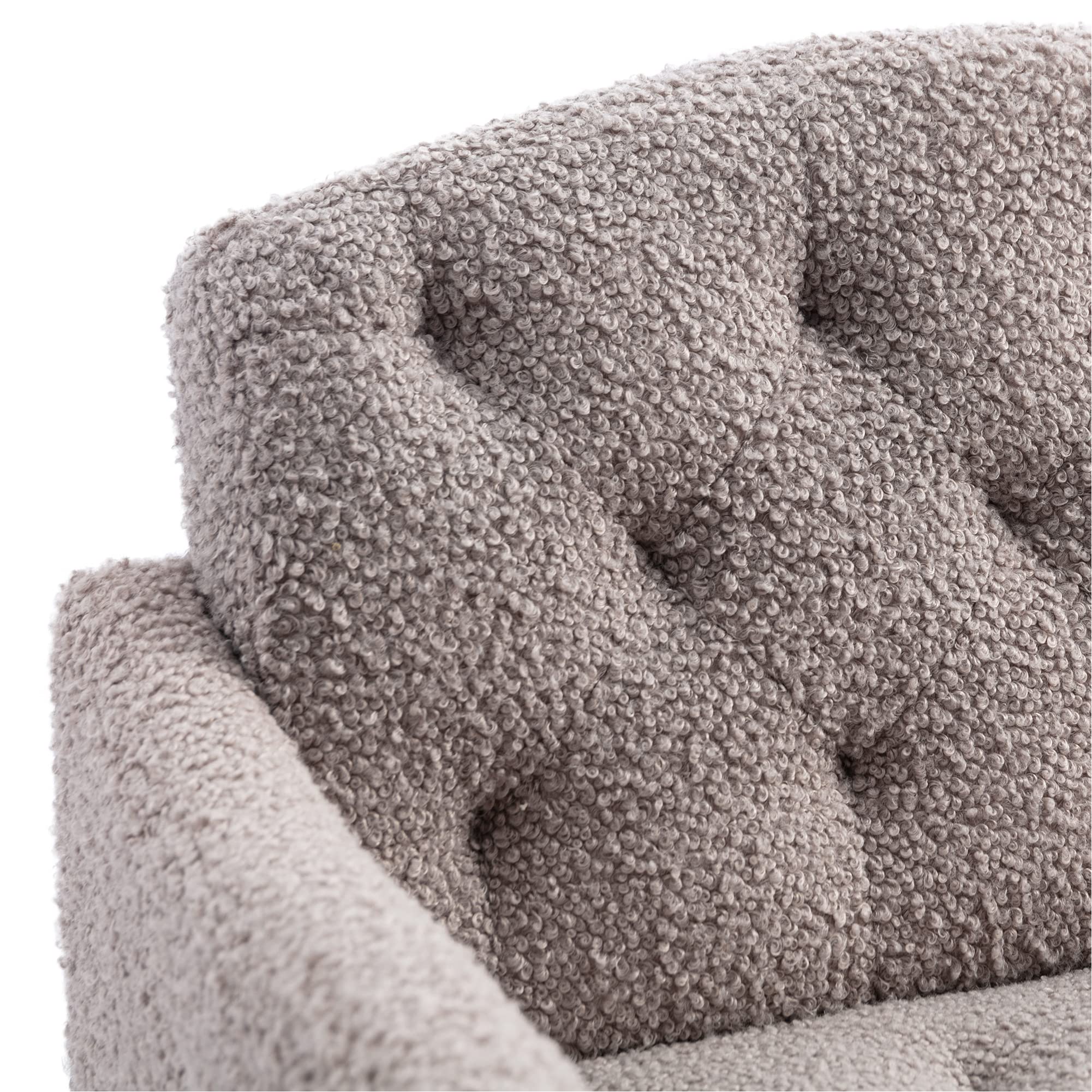 Modern Accent Chair - Upholstered Armchair & Club Lounge Chair for Living Room, Studio, Reading Nook | Teddy Grey Fabric | Cozy Seating for Relaxation & Home Decor