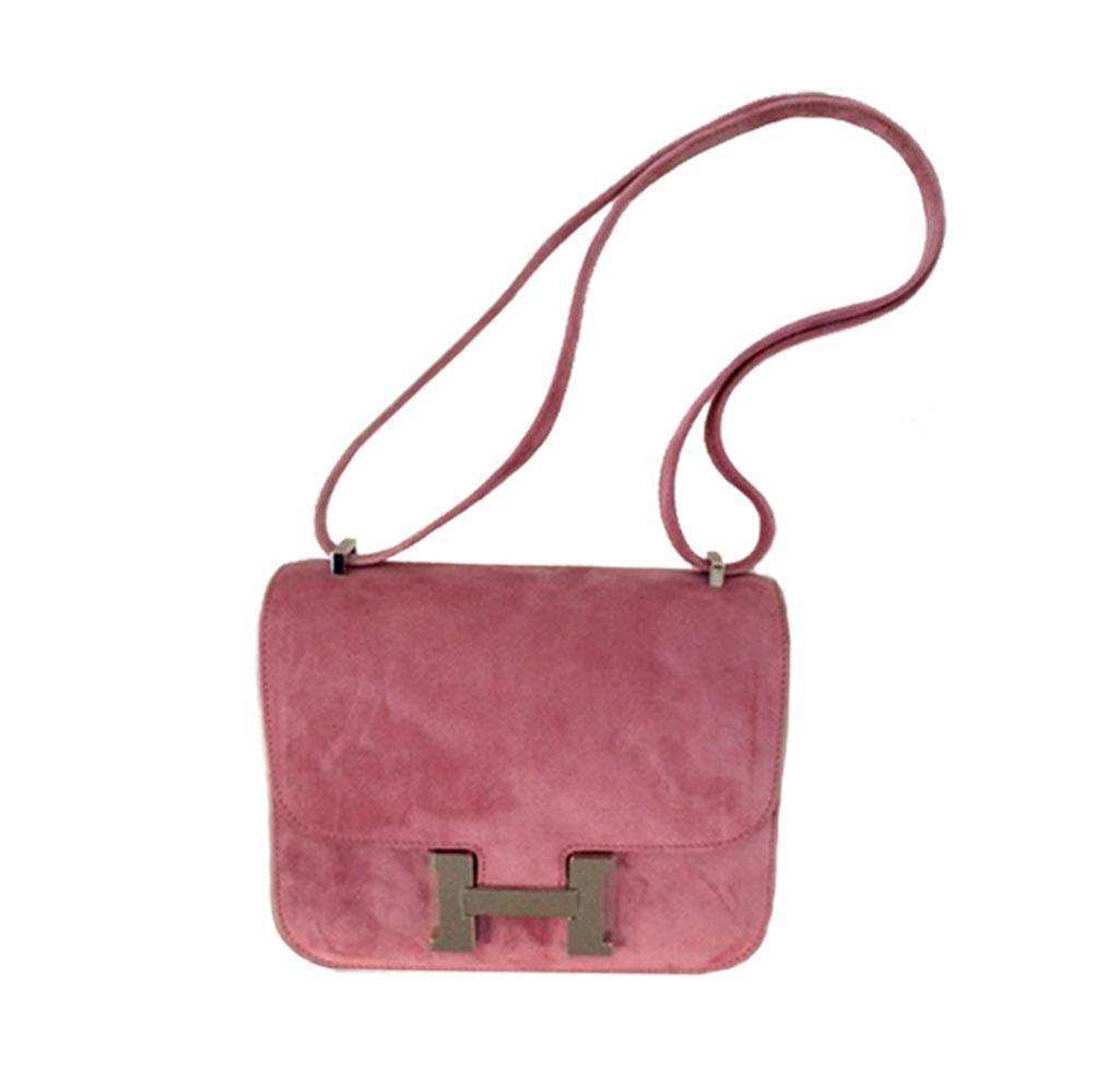 Hermès Constance Mini Bag in Fuchsia Pink with Palladium Hardware - Luxury Crossbody Bag for Women, Perfect for Parties & Date Nights
