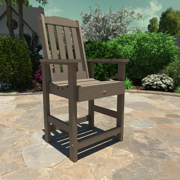 Lehigh Counter Height Outdoor Armchair - Patio Bar Stool with Weather-Resistant Design for Backyard, Deck, and Poolside Use