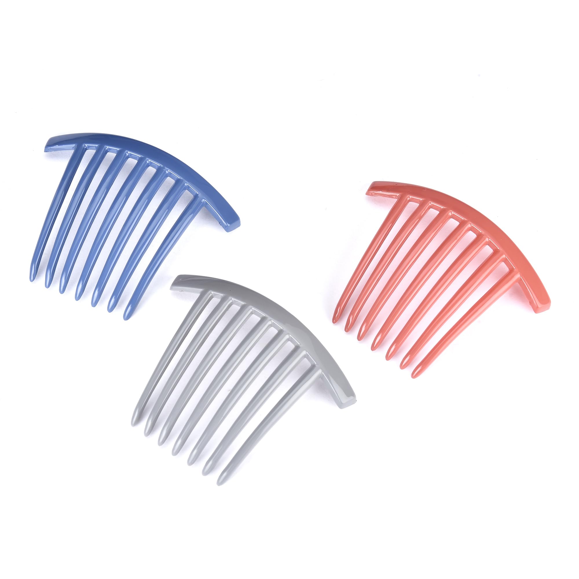 Plucket® 2-Pack French Twist Hair Combs - 7 Teeth Large Flexible Side Combs for Women & Girls | No-Slip Durable Hair Accessories in Pastel Colors | Perfect for Updos, Weddings & Everyday Styling