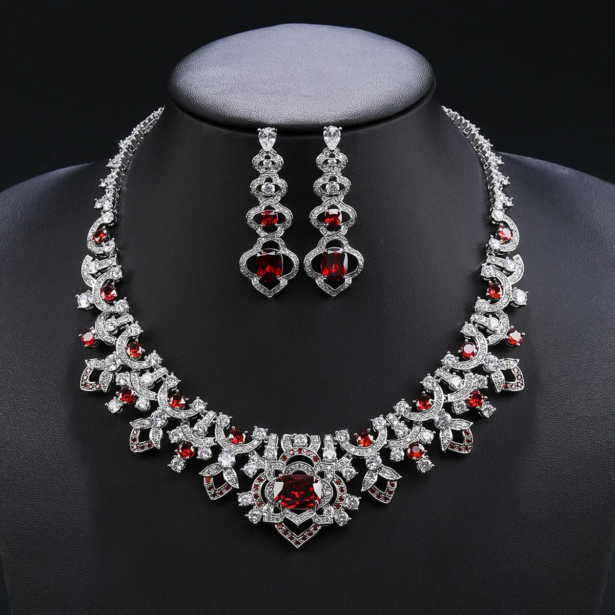 Luxury Cubic Zirconia Bridal Wedding Jewelry Set for Women - Elegant Necklace & Earrings Set CN11300 | Perfect for Weddings, Anniversaries, and Special Occasions