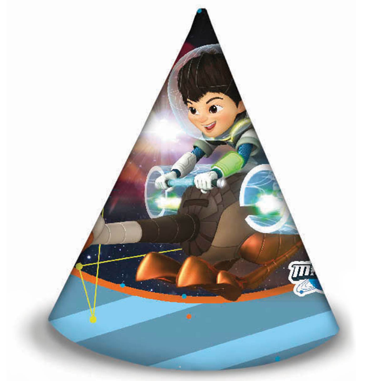 Miles from Tomorrowland Party Hats - Pack of 6 Colorful Birthday Celebration Hats for Kids | Perfect for Disney Themed Parties, Space Adventures & Children's Birthday Decorations