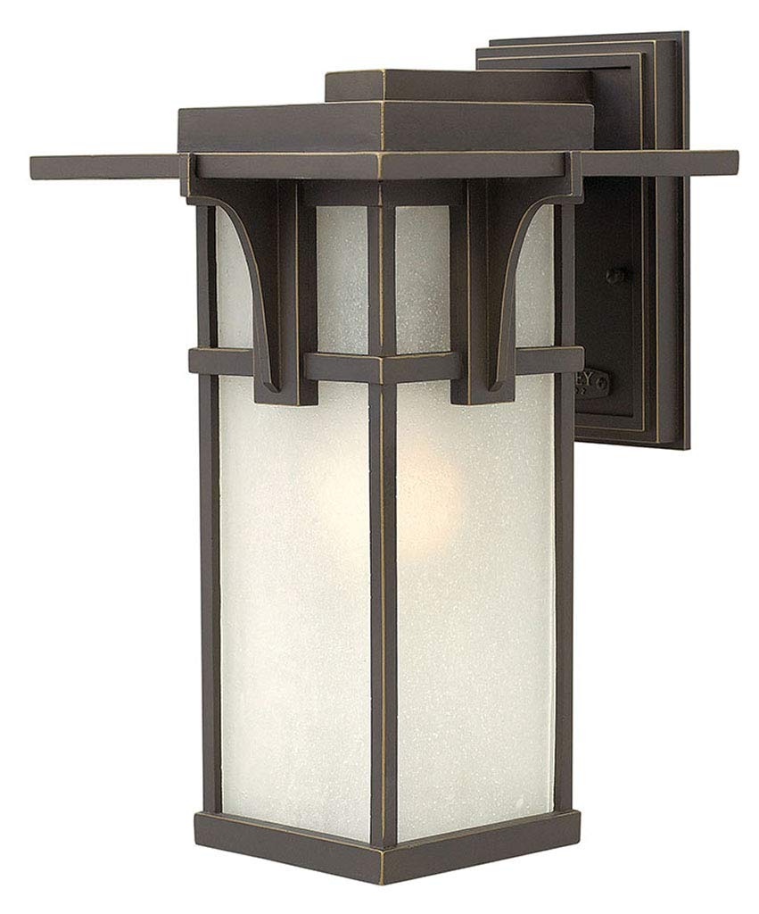 Hinkley Manhattan Collection One Light Medium Outdoor Wall Mount in Oil Rubbed Bronze - Durable Exterior Sconce for Porch, Patio & Entryway Lighting