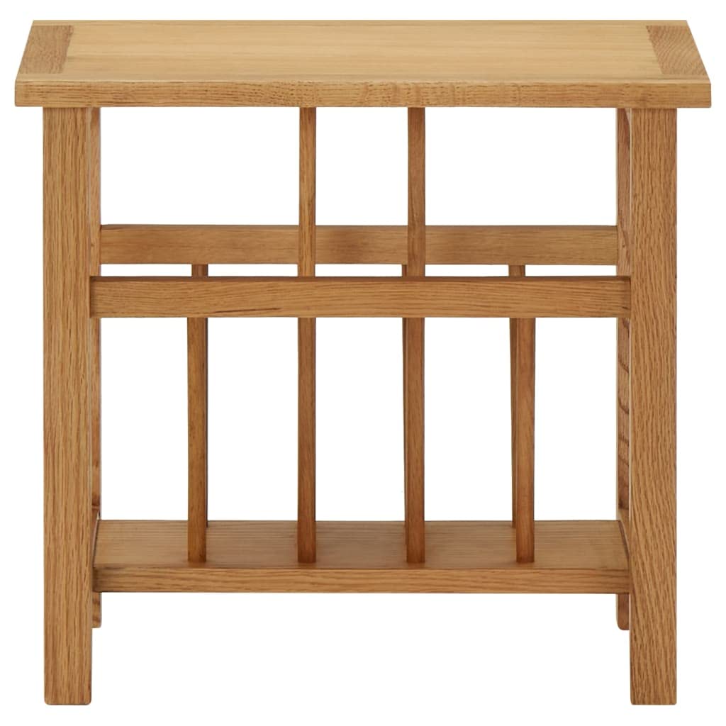 Solid Oak Wood Magazine Coffee Table - 17.7