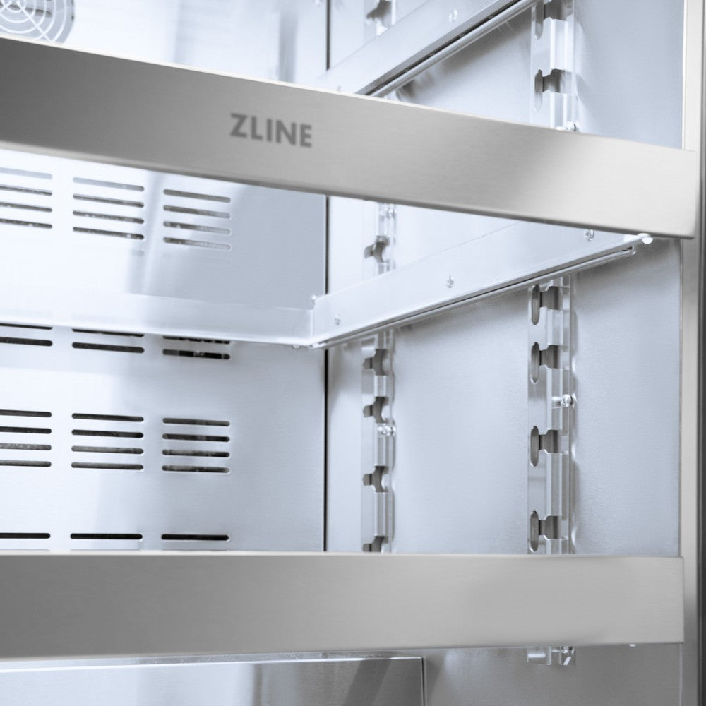 ZLINE Autograph Edition 24 Inch Touchstone 151 Can Beverage Refrigerator - White Matte Glass Door with Matte Black Handle - Compact Drink Cooler for Home Bar, Office, or Man Cave (RBSOZ WM 24 MB)