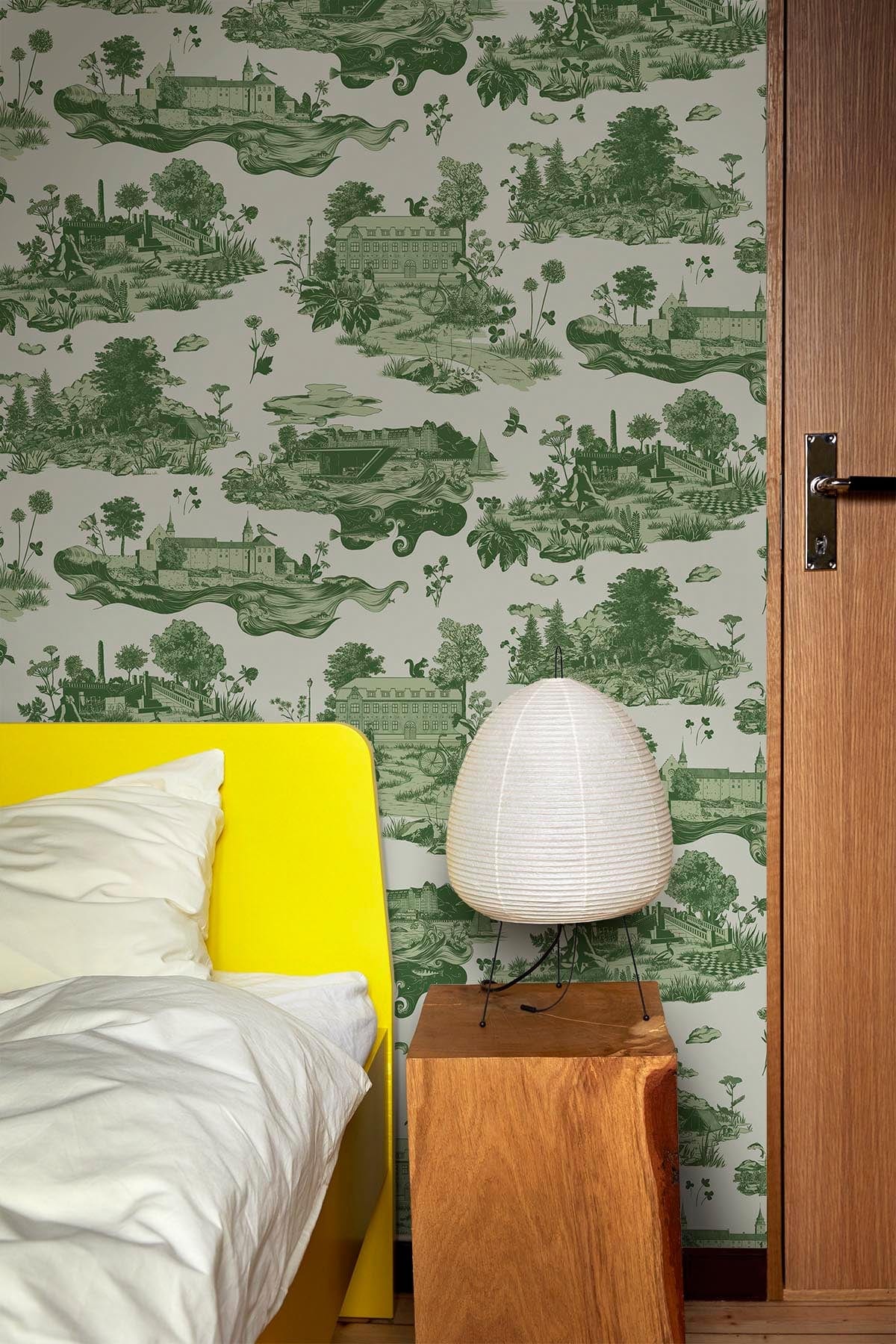 Oslo Toile Green - Stylish and Durable Fabric for Home Decor, Upholstery, and DIY Projects | Perfect for Curtains, Pillows, and Furniture Covers