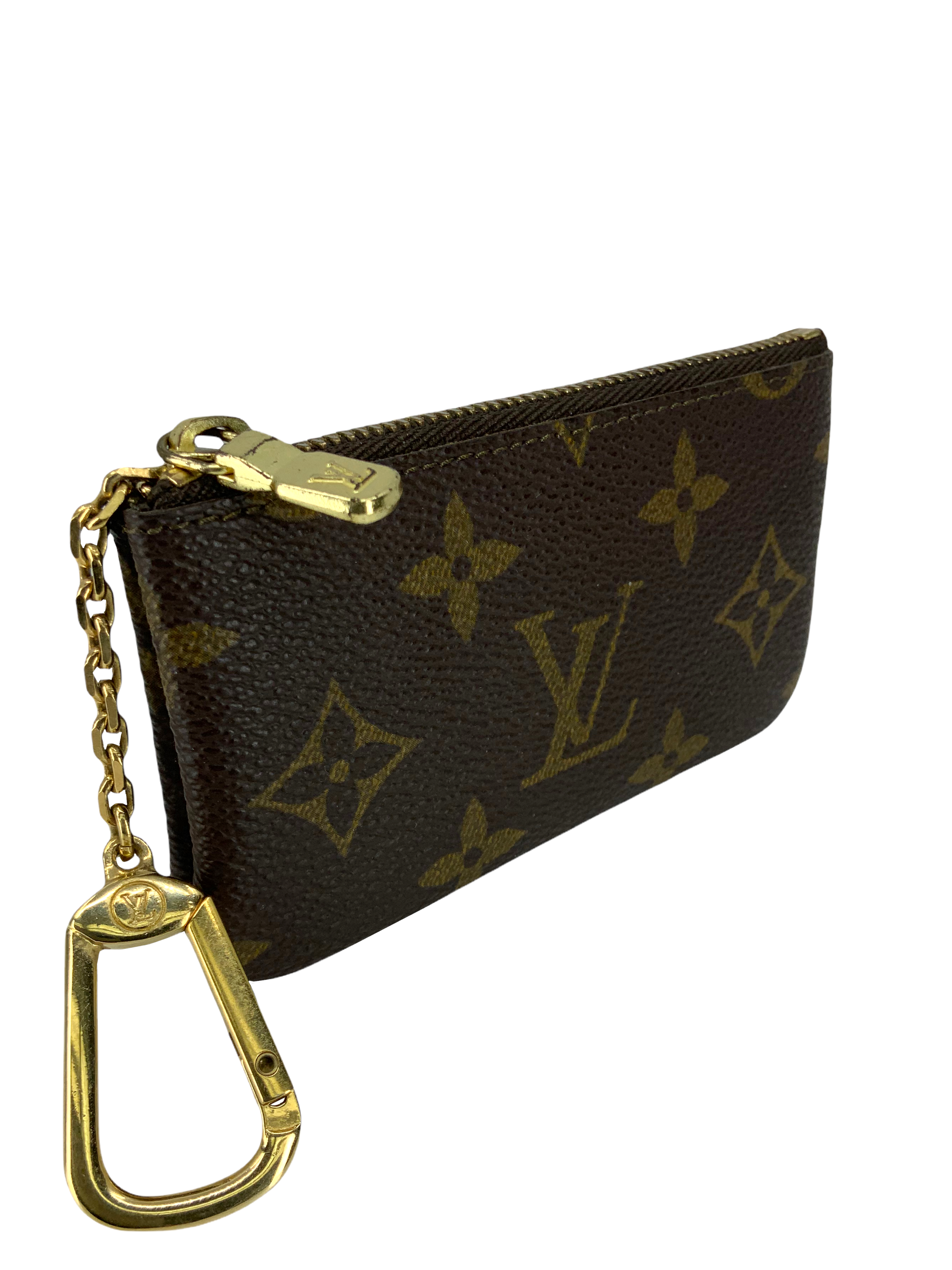 Louis Vuitton Monogram Key Pouch - Genuine Leather Keychain Holder for Keys, Cards & Coins | Perfect for Travel, Everyday Use & Gift Giving