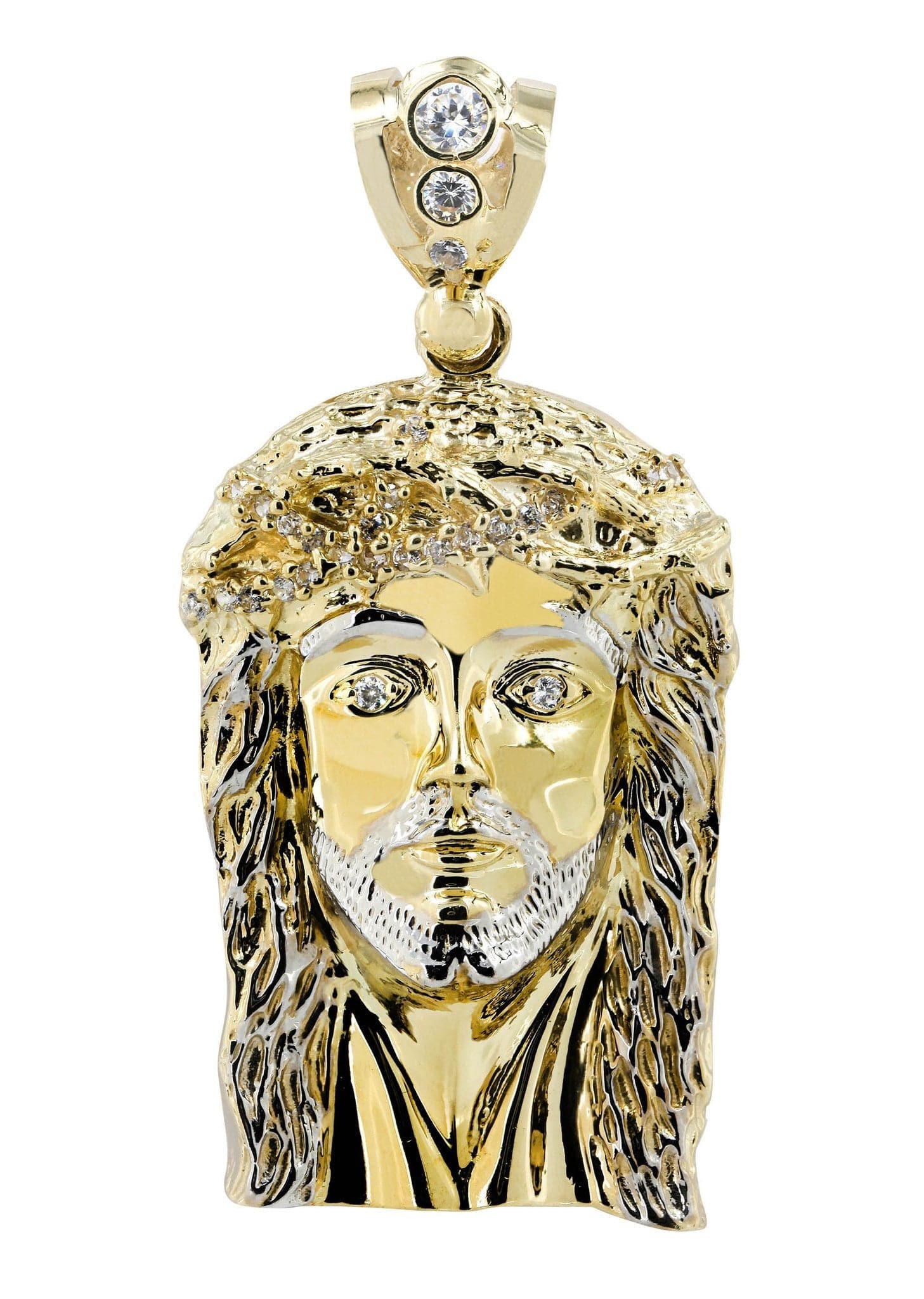 10K Gold Jesus Pendant Necklace - 37.9 Grams Religious Jewelry for Men & Women - Perfect for Baptism, Confirmation & Faith Gifts