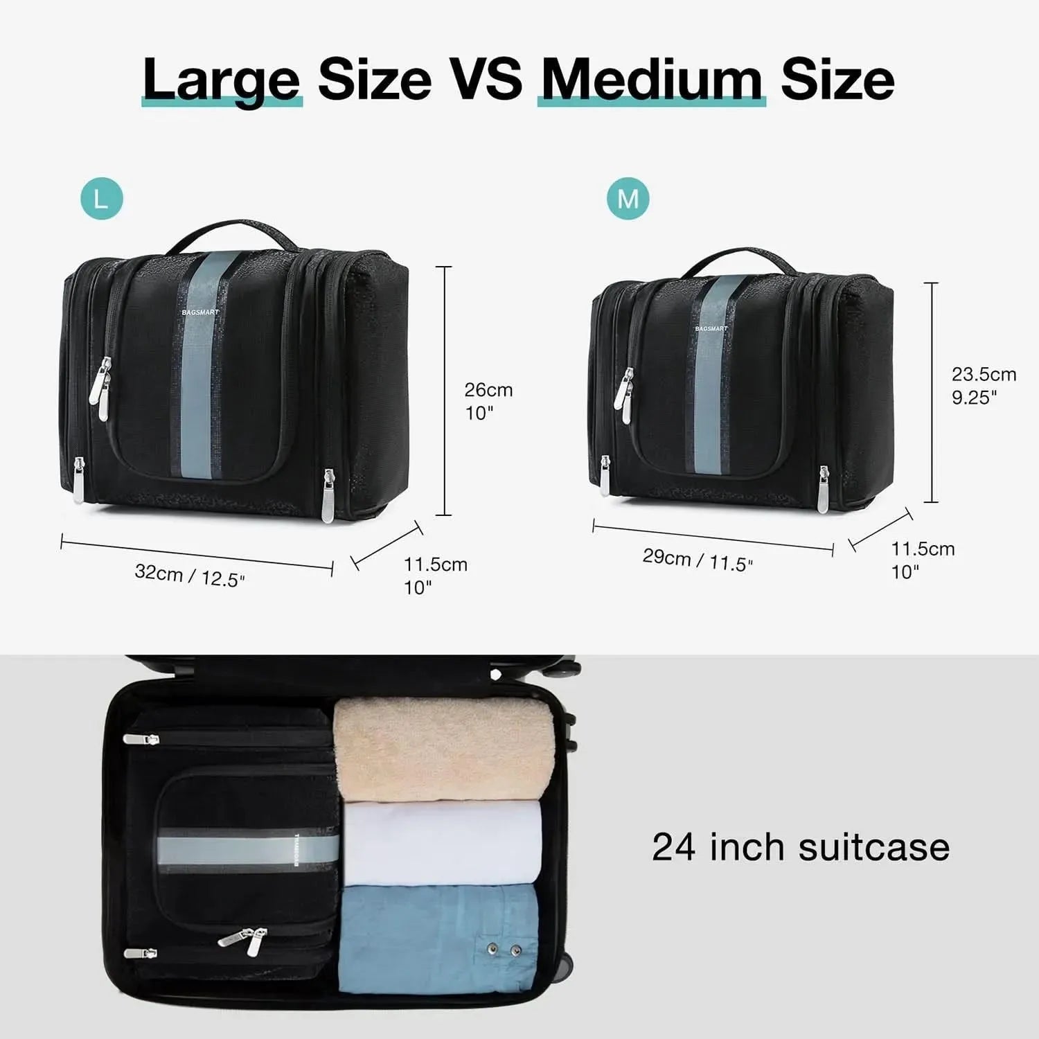 Premium Atlas Travel Hanging Toiletry Bag - Waterproof Cosmetic Organizer for Men & Women - Perfect for Camping, Gym, Business Trips & Air Travel