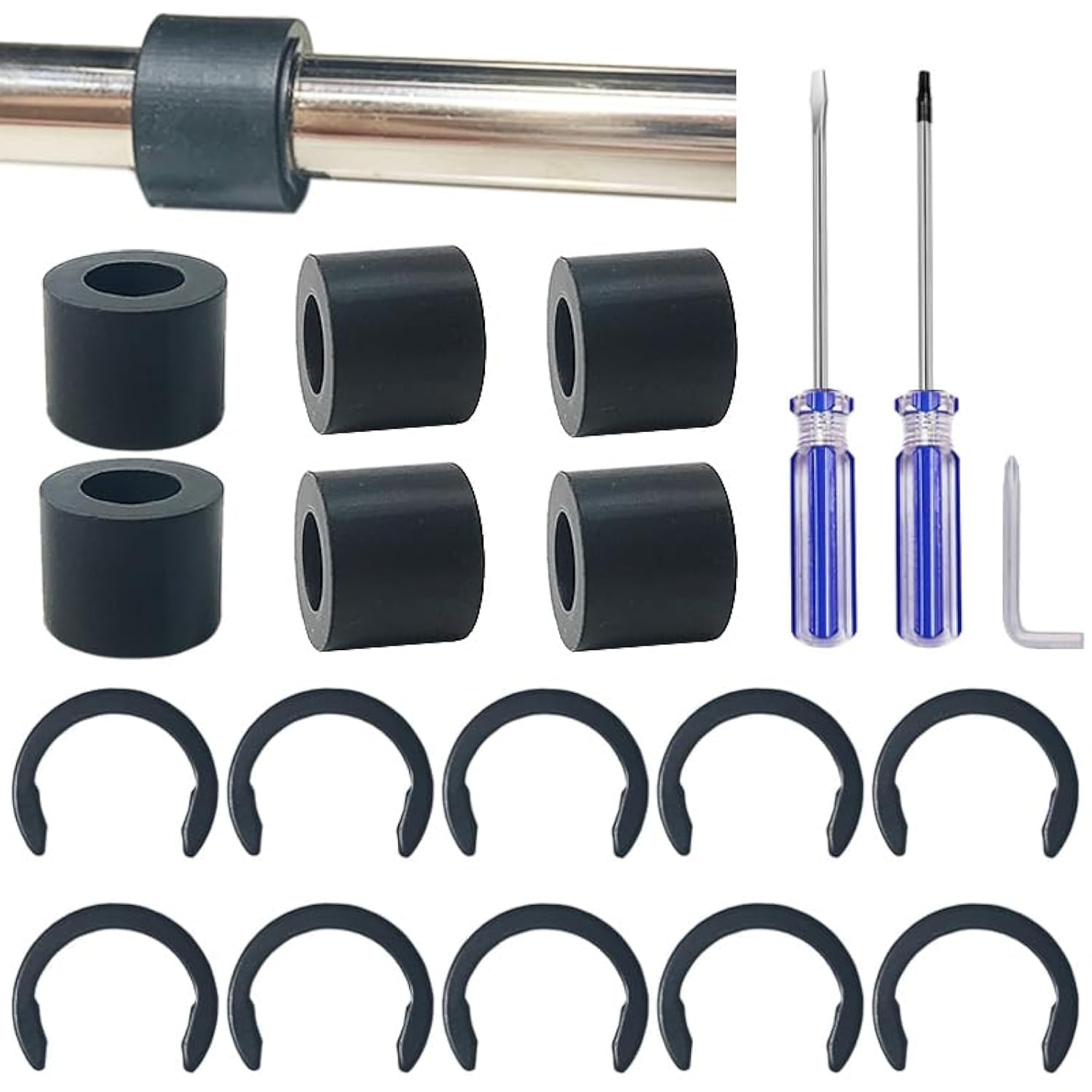 Cricut Maker/Maker 3 Replacement Rubber Roller Set - Mat Guide Rubbers & Retaining Rings - Complete Repair Kit for DIY Craft Machine Maintenance - Perfect for Vinyl Cutting & Scrapbooking Projects