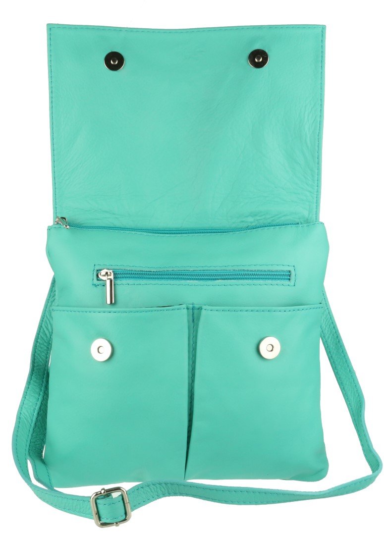 Stylish Italian Genuine Leather Crossbody Bag for Women - Double Pocket Messenger Shoulder Bag - Perfect for Work, Travel & Everyday Use