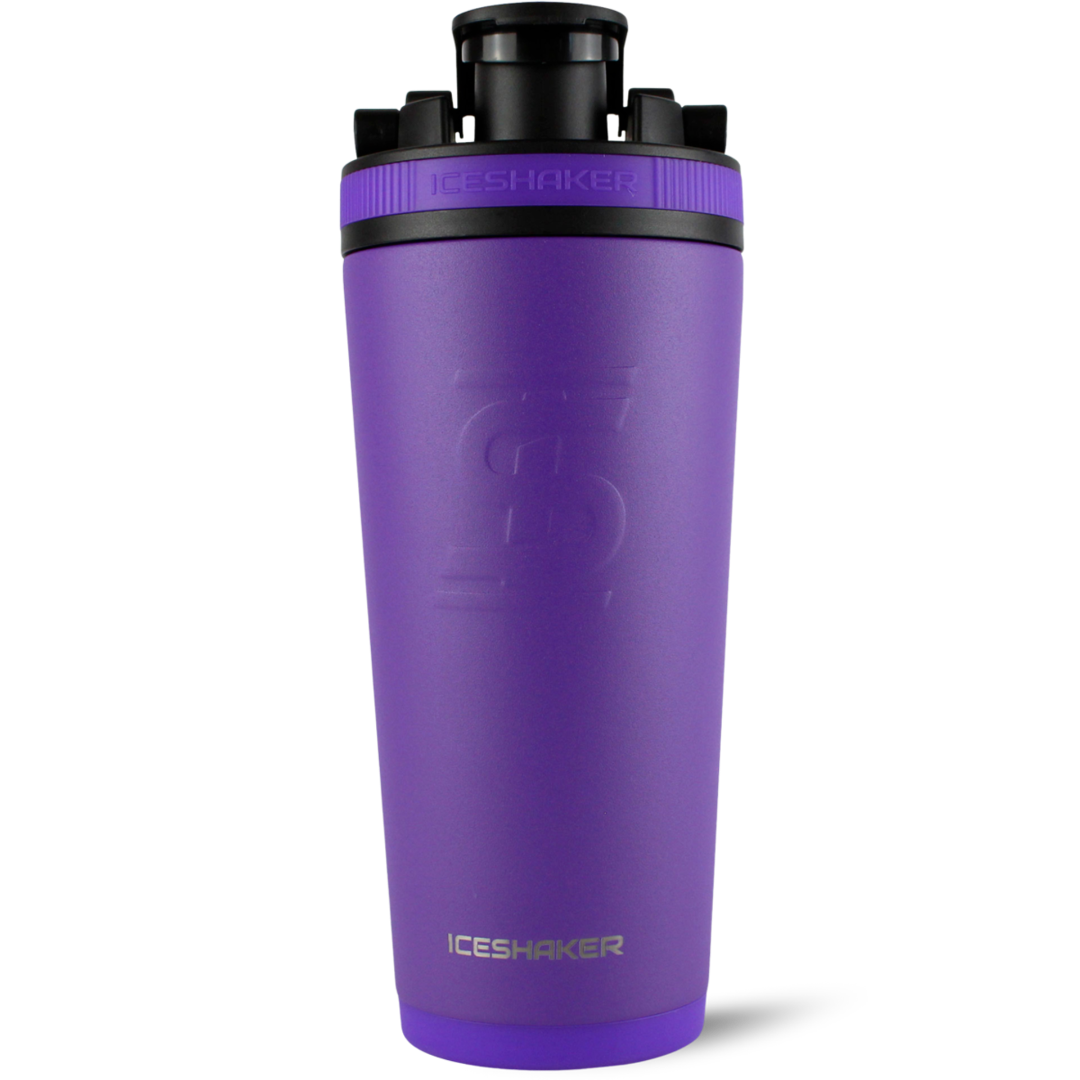 Custom Personalized 26oz Purple Ice Shaker Tumbler with Lid & Straw - Perfect for Mother's Day Gifts, Gym Workouts & Summer Drinks