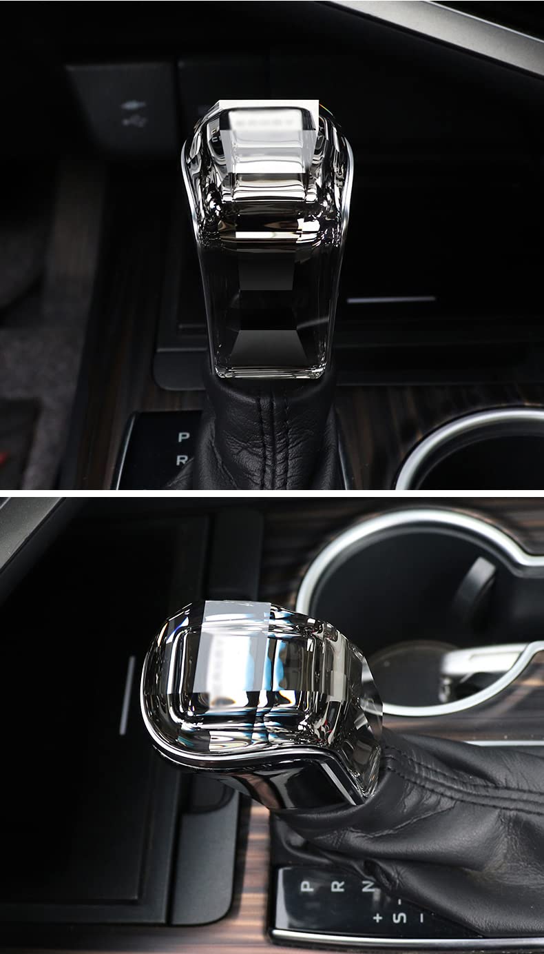 QHCP Carbon Fiber Pattern Crystal Gear Shift Knob Cover - Compatible with Toyota RAV4, Camry, Harrier, Highlander, Kluger, VENZA - Upgrade Your Interior & Enhance Driving Comfort (Perfect for Daily Commute & Road Trips)