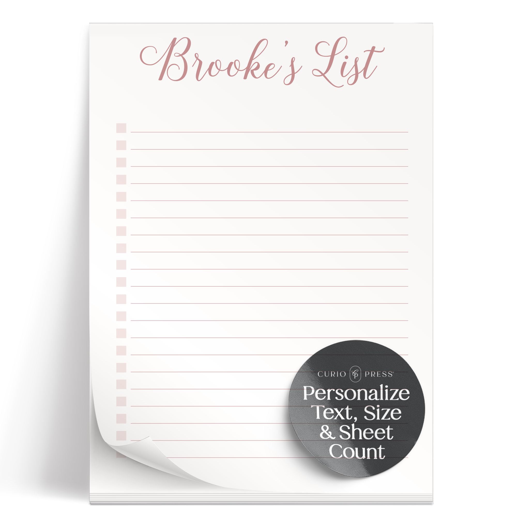 Custom Personalized Notepads with Checkboxes - Daily Planner, To-Do List & Task Organizer for Office, School & Home Use - Memo Pads & Stationery Gift Idea