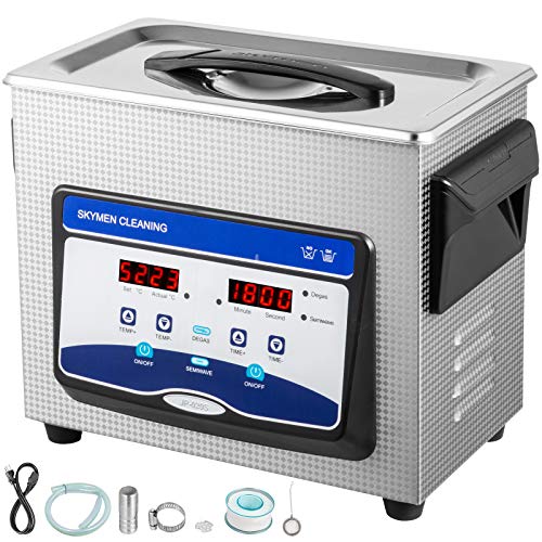 VEVOR 3.2L Ultrasonic Cleaner with Semi-Wave Function - 120W/60W Ultrasonic & 100W Heating Power - Professional Jewelry, Watch, Glasses & Small Parts Cleaner - Perfect for Home, Lab & Workshop Use
