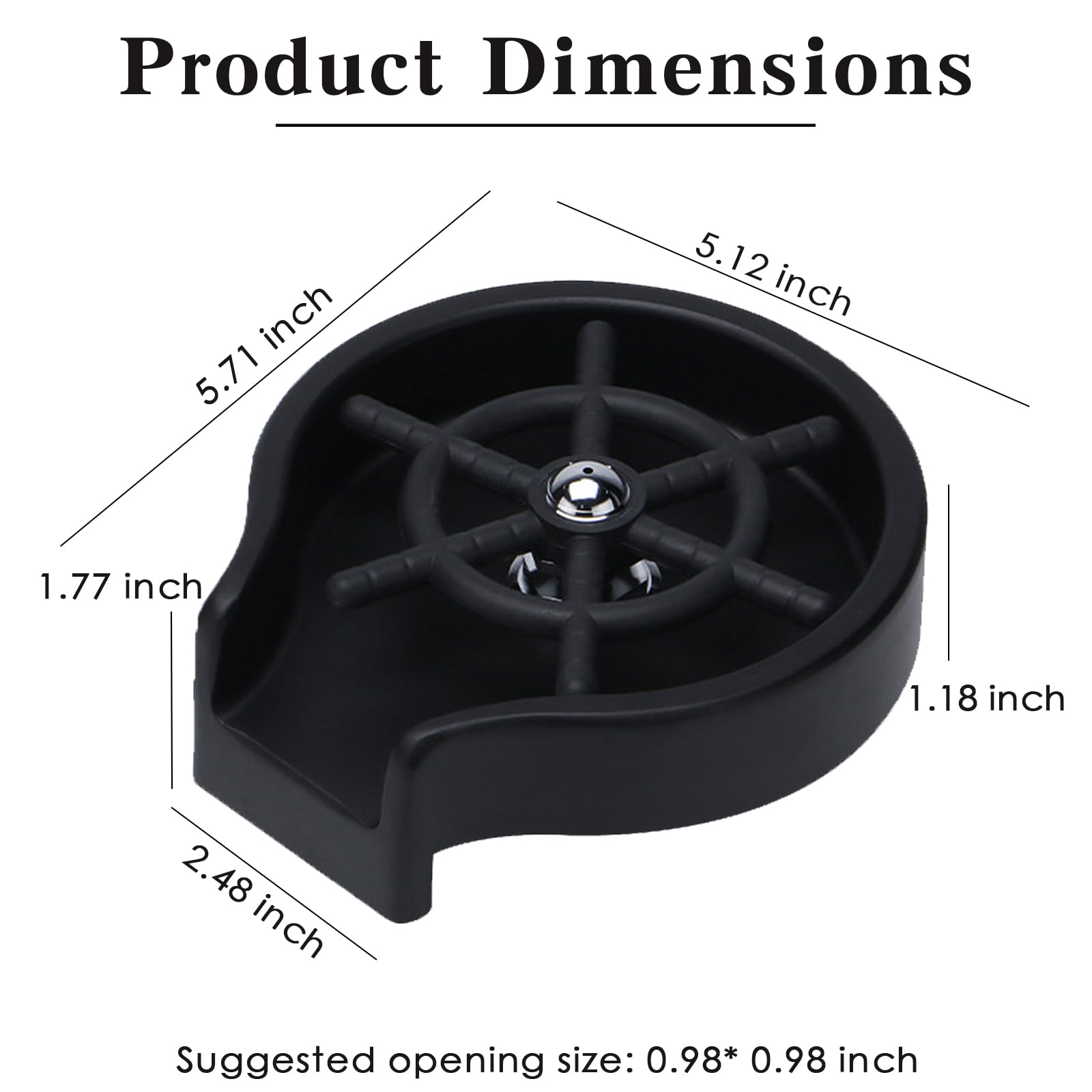 **Commercial Bar Glass Washer Faucet - Automatic Bottle & Glass Cleaning Device for Kitchen Sink - Heavy-Duty Black Washing Accessory (Ideal for Bars, Restaurants & Home Brewing)**