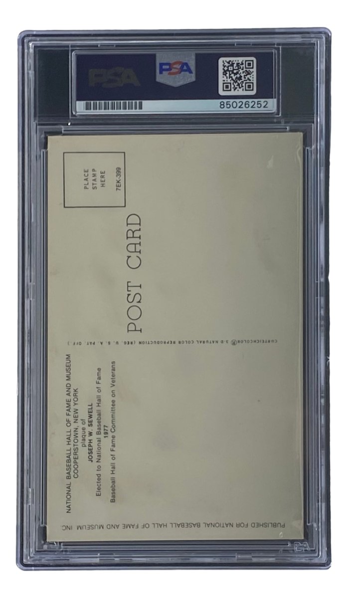 Joe Sewell Autographed 4x6 Cleveland Hall of Fame Plaque Card - PSA/DNA Certified #85026252 - Perfect for Baseball Memorabilia Collections & Sports Fan Gifts