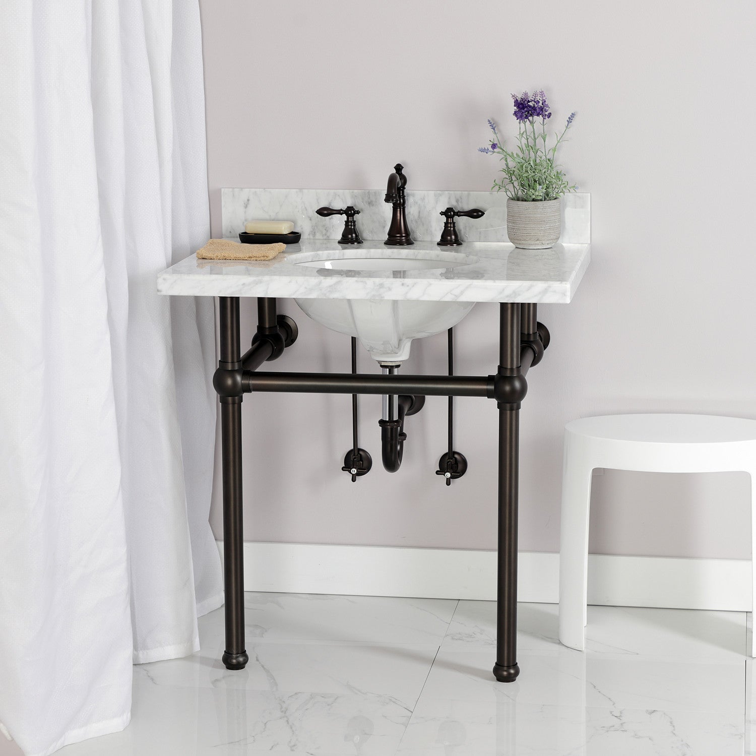 American Classic FSC1975ACL Oil Rubbed Bronze Widespread Bathroom Faucet - 3 Hole Deck Mount with 2 Handles & Pop Up Drain - Perfect for Bathroom Vanity and Powder Room Remodeling