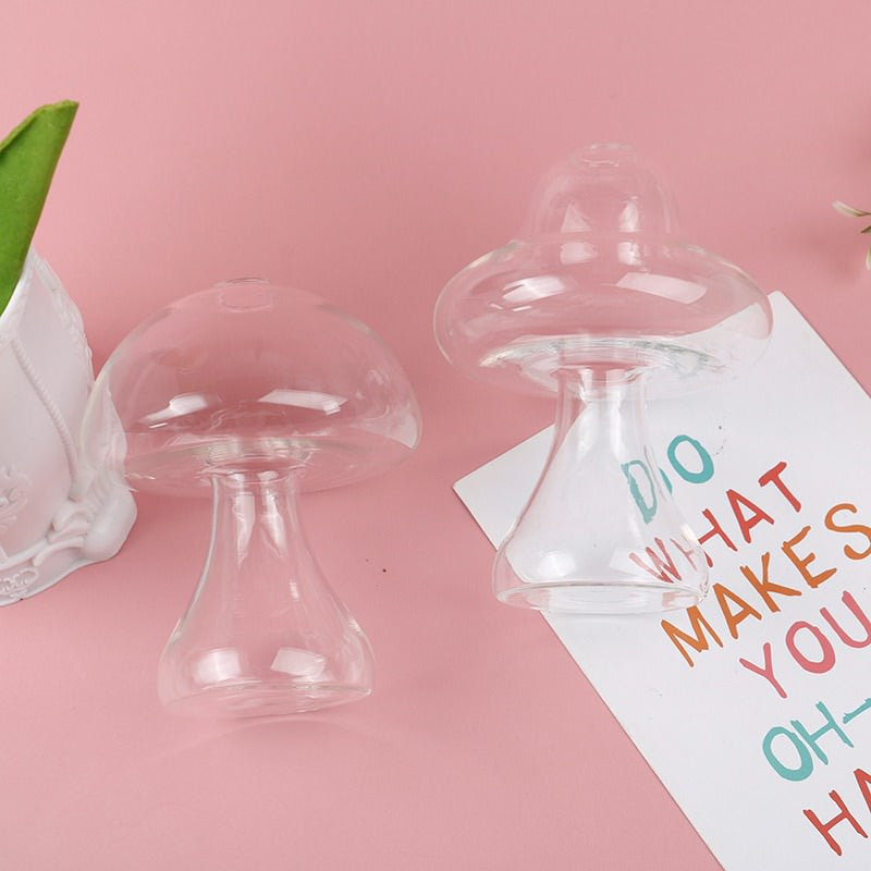Elegant Clear Glass Mushroom Vase - Modern Home Decor for Flowers, Centerpieces & Wedding Decorations