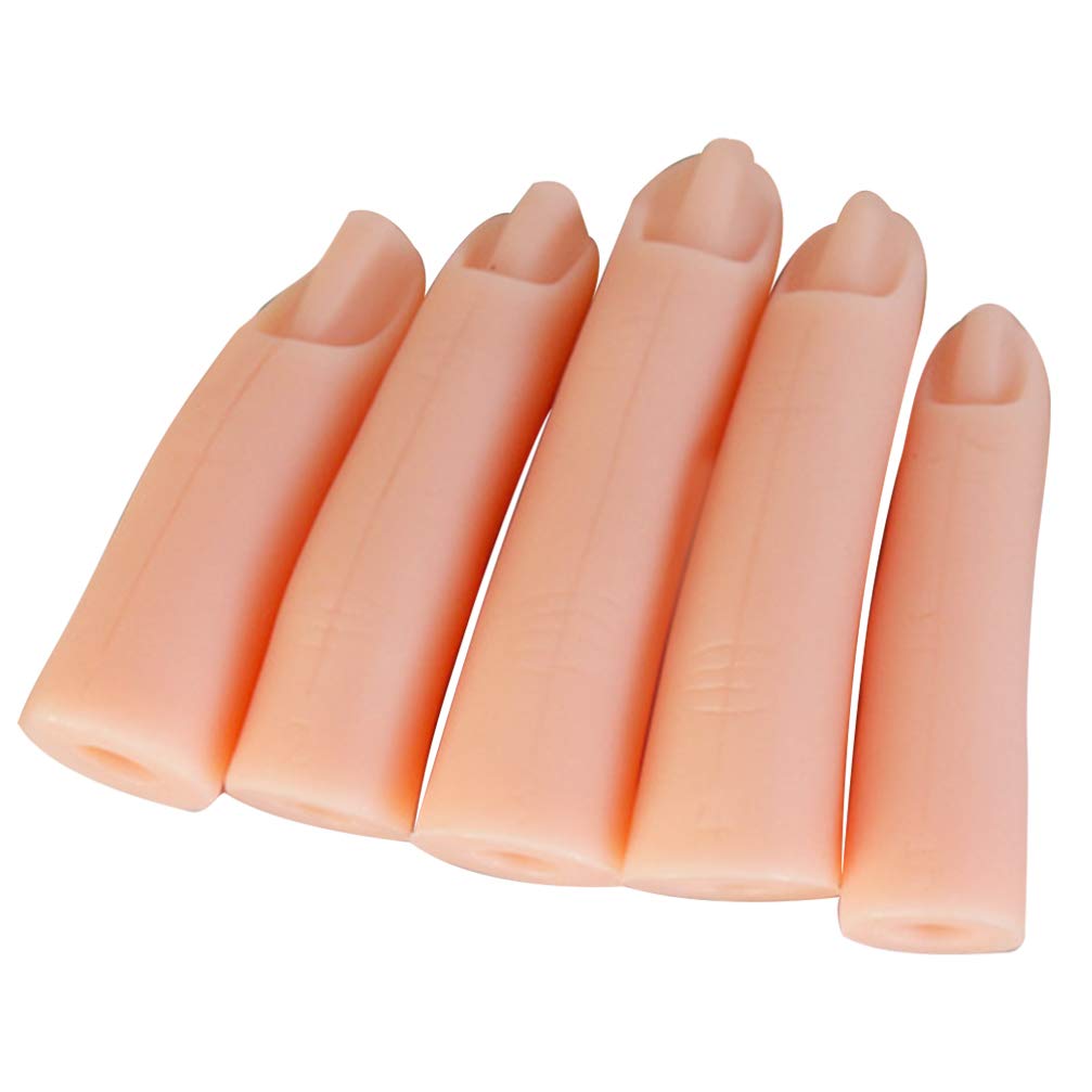 5pcs Fake Finger Model for Nail Practice - Acrylic Thumb & Silica Gel Training Fingers for DIY Manicure, Nail Art & Professional Training | Perfect for Nail Technicians, Students & Home Use