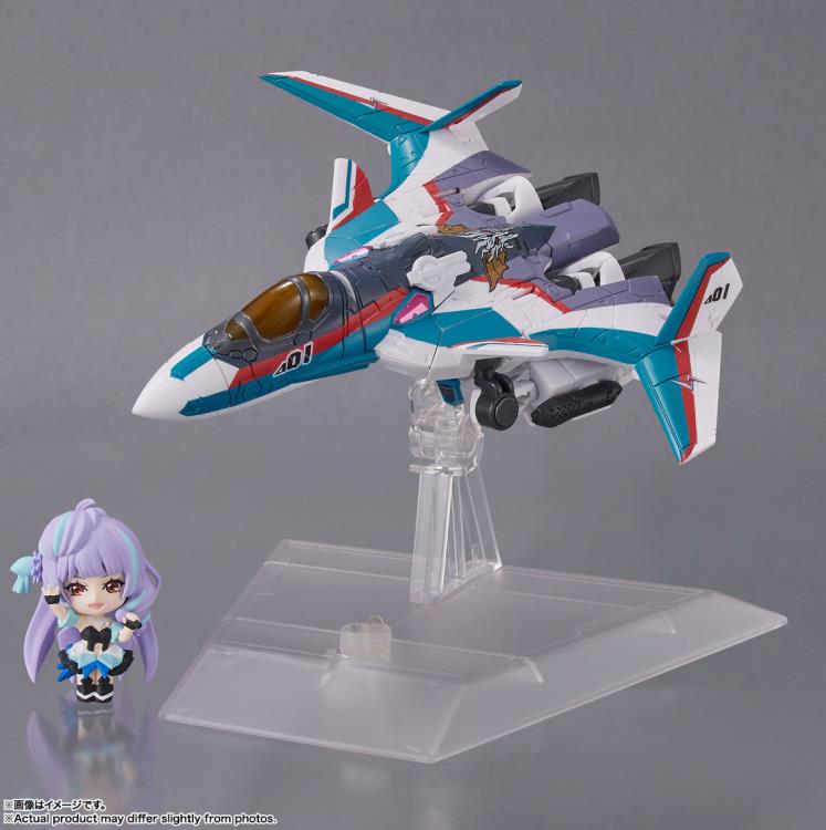 Bandai Tiny Session Macross Frontier VF-31S Siegfried (Arad Custom) & Mikumo Guynemer Action Figure Set - Anime Collectible for Display & Play - Perfect for Fans & Model Enthusiasts