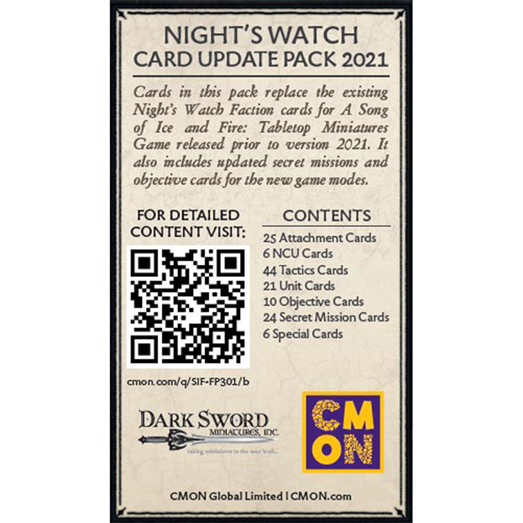 Game of Thrones SIF: Night's Watch Faction Pack - Collectible Card Game Expansion for Fantasy Strategy Battles