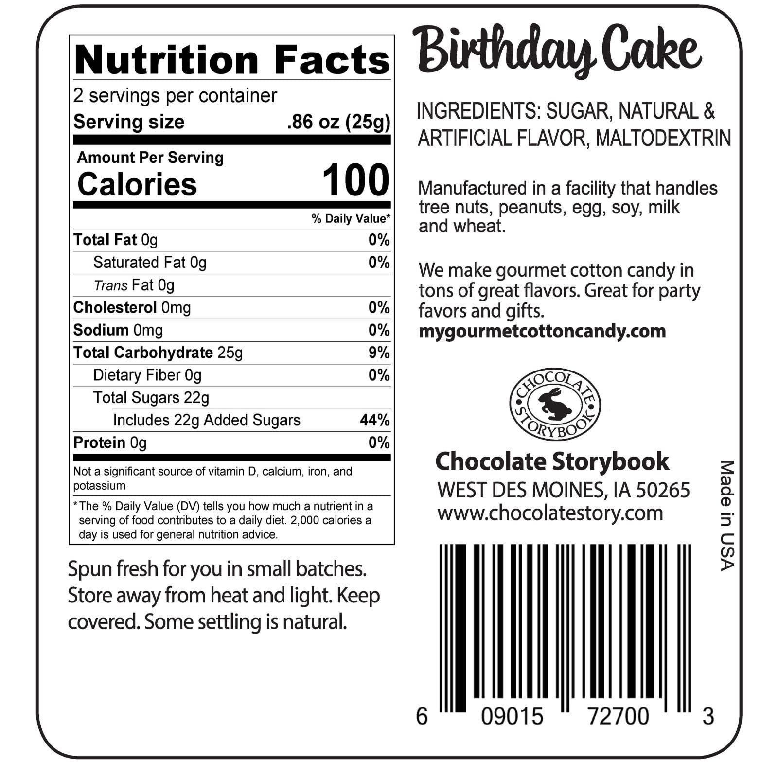 Gourmet Birthday Cake Flavored Cotton Candy (36 Pack) – Perfect for Holidays, Birthdays, Party Favors & Gag Gifts – Sweet Treat for Celebrations, Office Parties & Wedding Favors