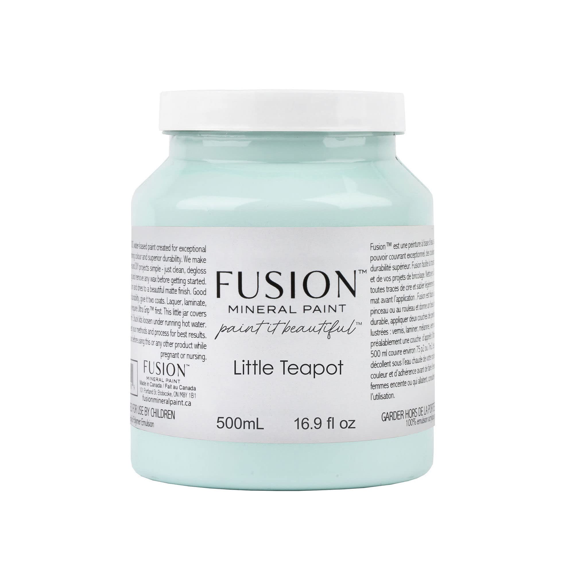 Fusion Mineral Paint 500ml - Premium Chalk Style Paint for Furniture & Cabinets - Little Teapot Color - Perfect for DIY Home Decor, Upcycling Projects & Crafting